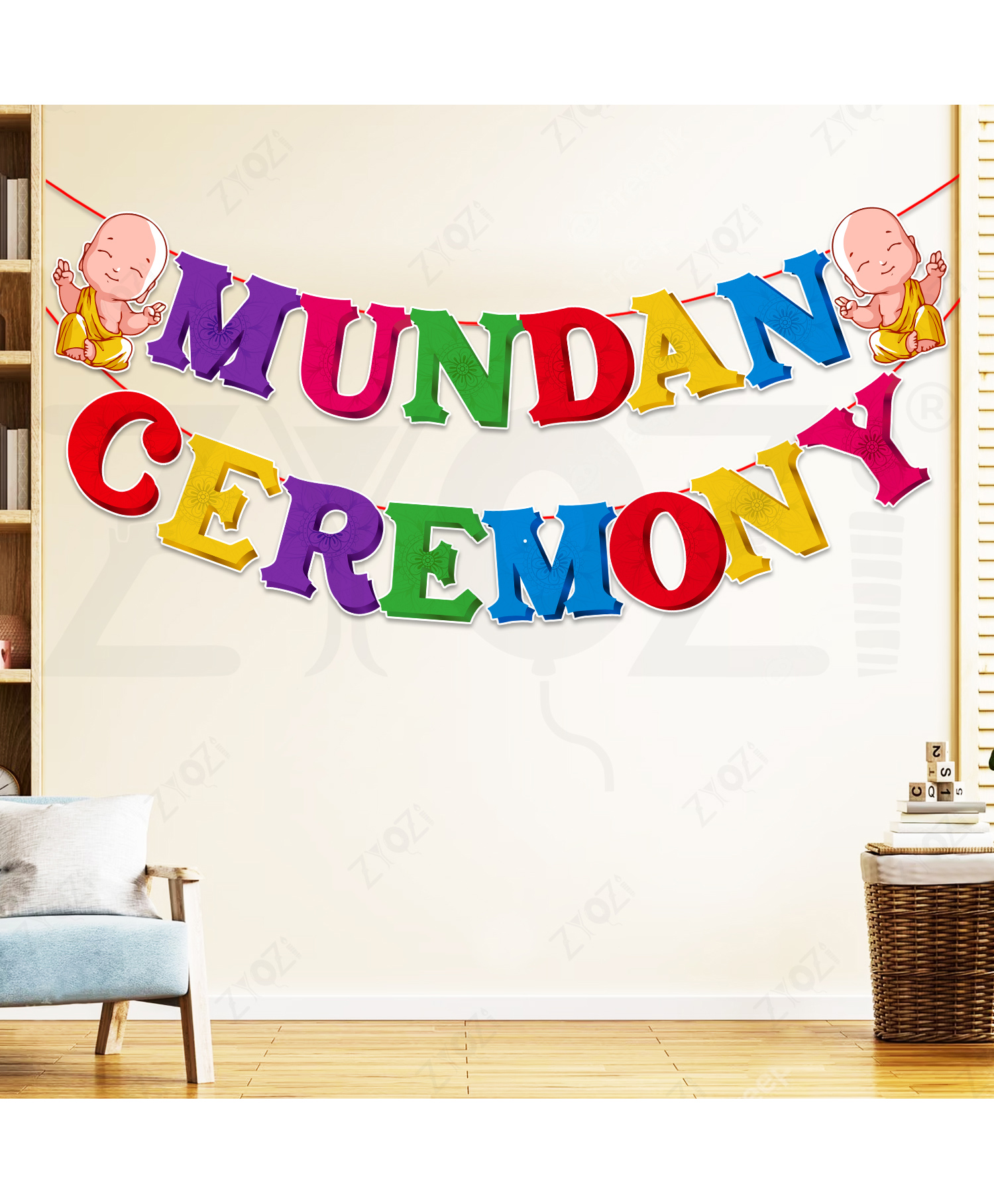 Zyozi Multicolor Mundan Ceremony Decorations Banner | Mundan Ceremony Items-picture-44