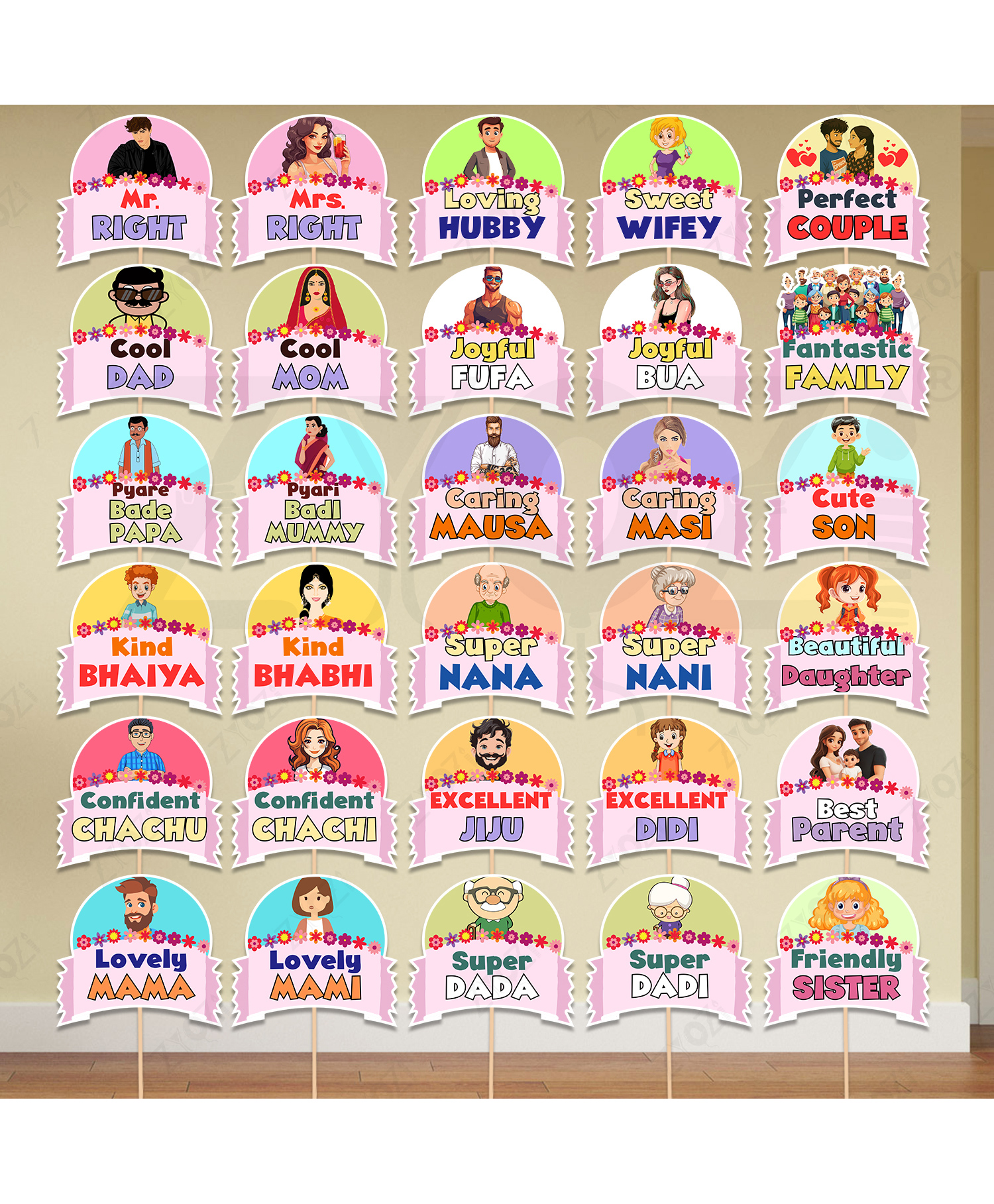 Zyozi Baby Shower Decorations Photo Booth Props, Baby Shower Backdrop Kit - Pack of 30-image-20