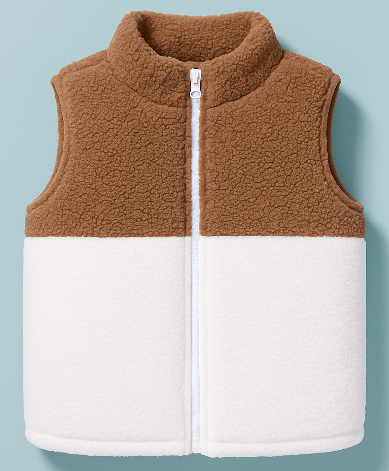 Kanvin Knit Sleeveless Solid Color Jacket - Brown & White-picture-16