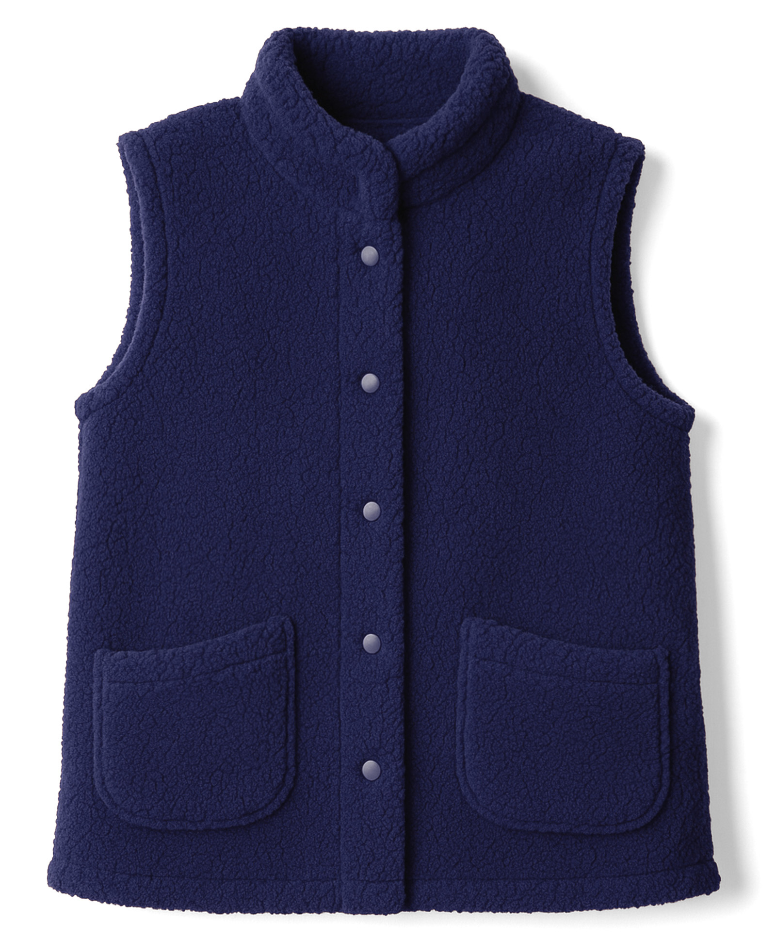 Kanvin Knit Sleeveless Solid Color Fur Jacket with Pocket - Navy Blue-picture-11