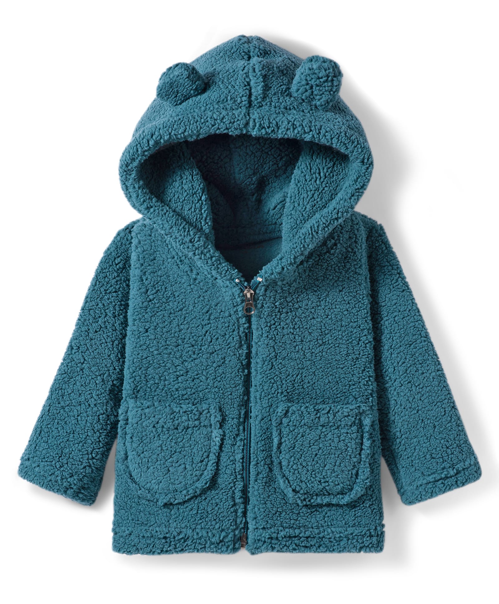 Kanvin Knit Full Sleeves Solid Hooded Winter Jacket - Teal Blue-image-47