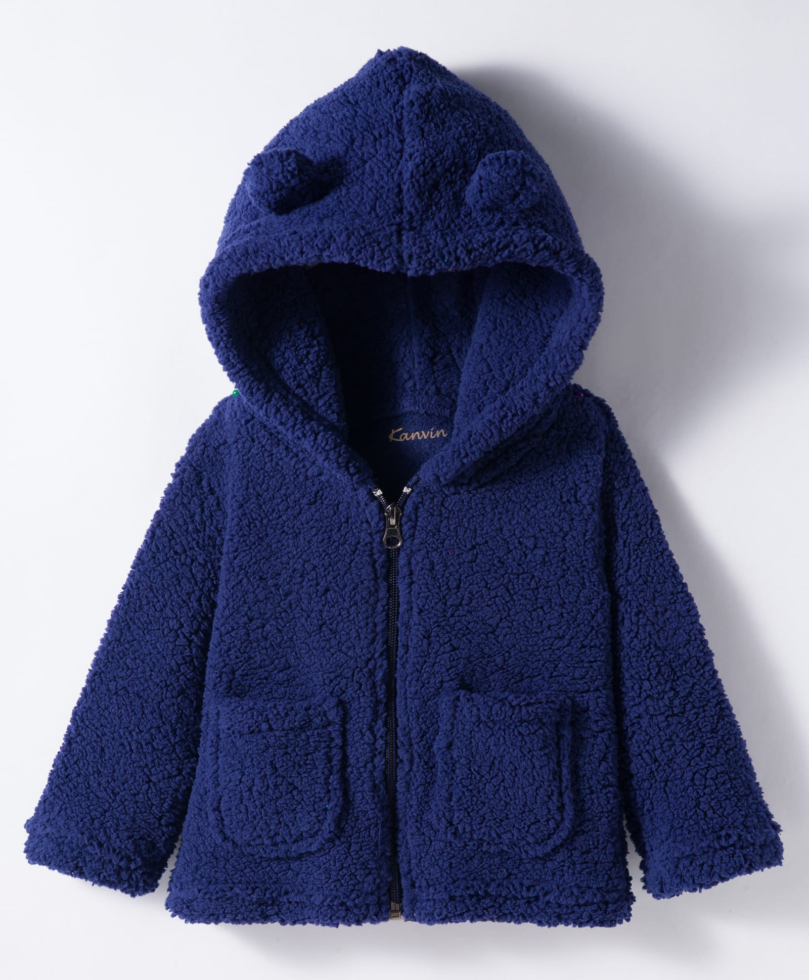 Kanvin Knit Full Sleeves Solid Hooded Winter Jacket - Navy Blue-image-33