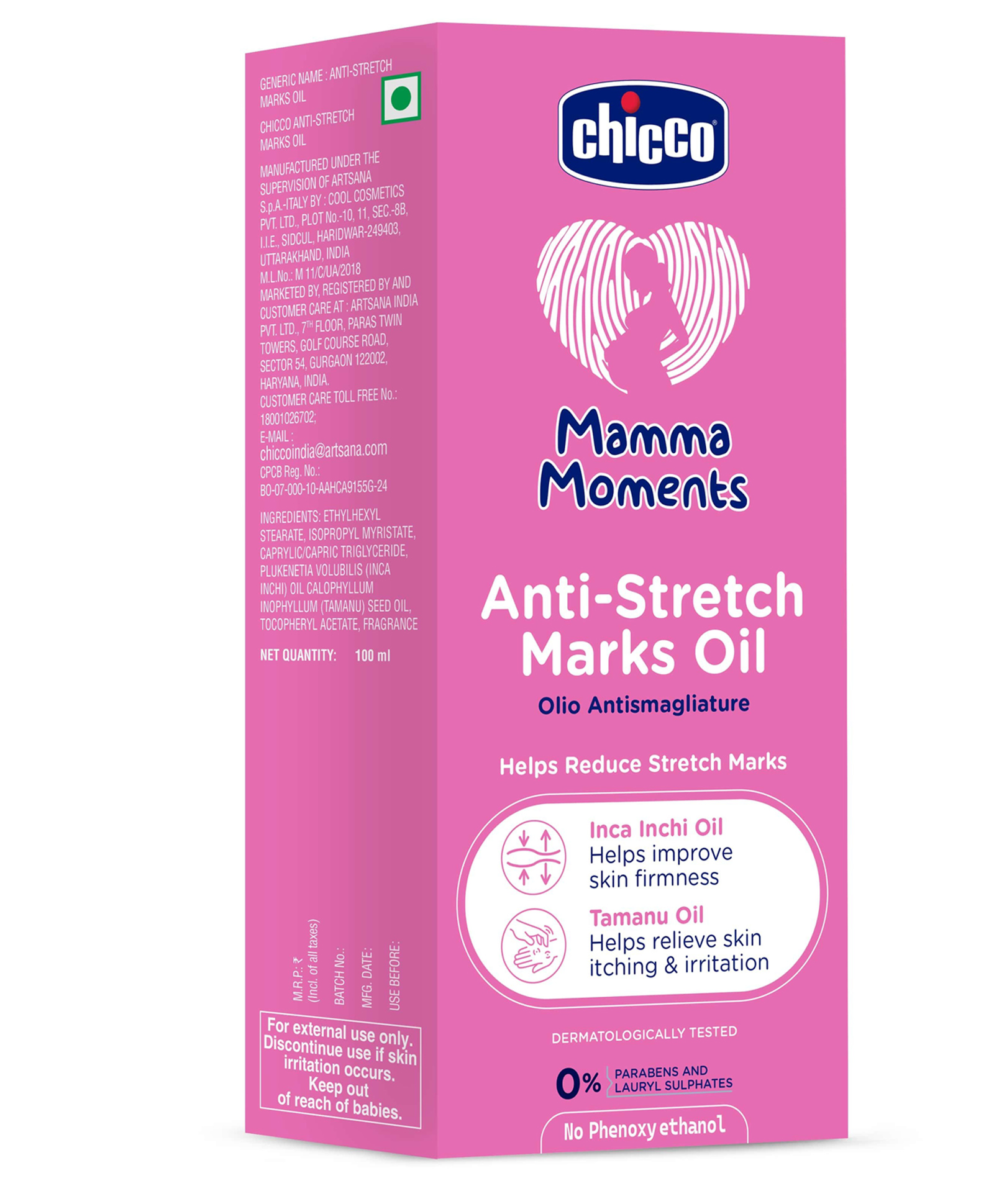 Chicco Mamma Moments Anti-Stretch Marks Oil - 100 ml