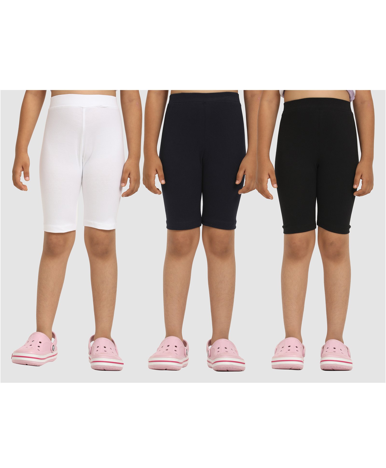 Zion Cotton Lycra Knit Pack Of 3 Solid 4 Way Stretchable Tights - Multi Colour-picture-35