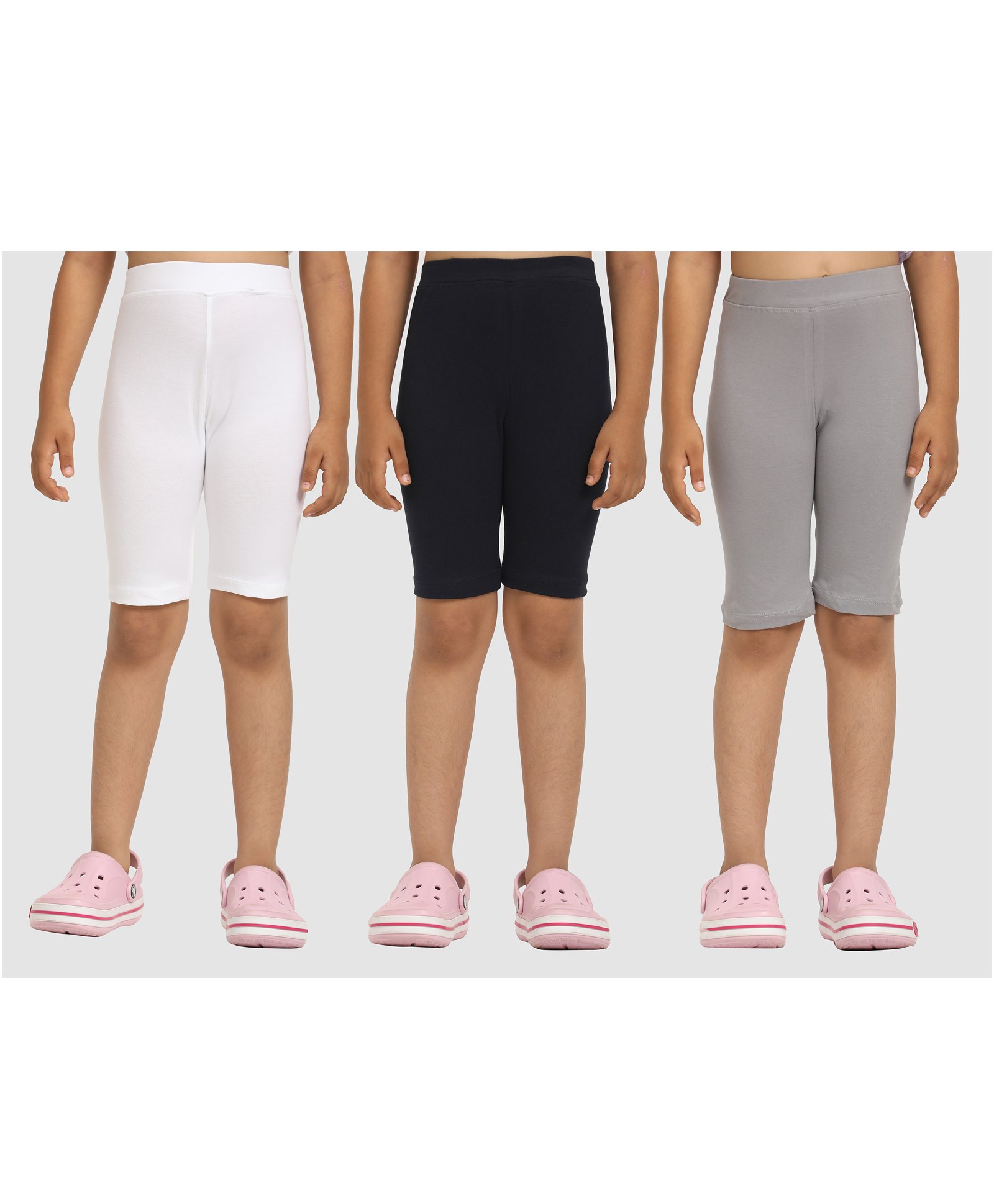 Zion Cotton Lycra Knit Pack Of 3 Solid 4 Way Stretchable Tights - Multi Colour-picture-13