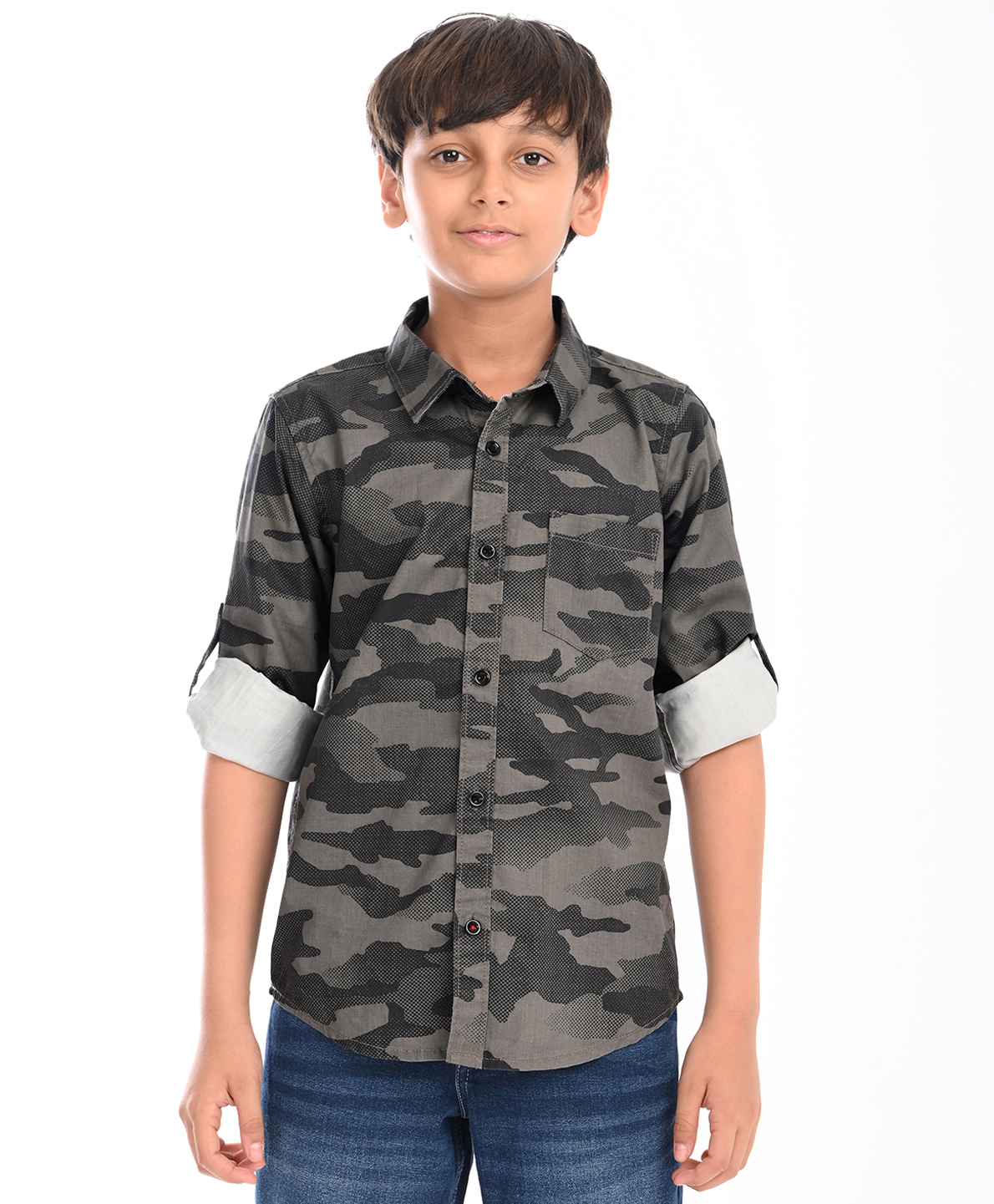 Zion Poplin Woven Full Sleeves Camouflage Printed Shirt - Black-image-31