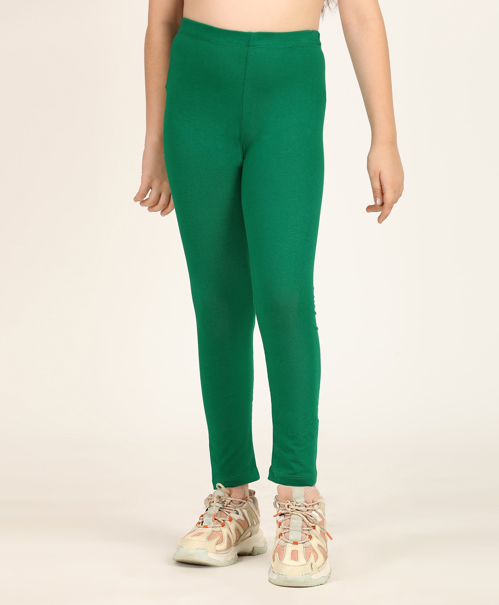 Zion Cotton Lycra Knit Solid Leggings - Dark Green-picture-12