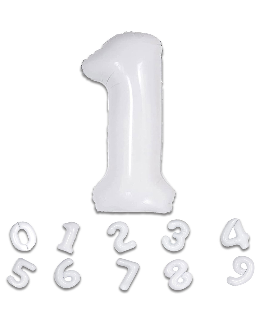 décor mantra 32 inch number foil balloon 1 for birthday decorations items-white color-pack of 1