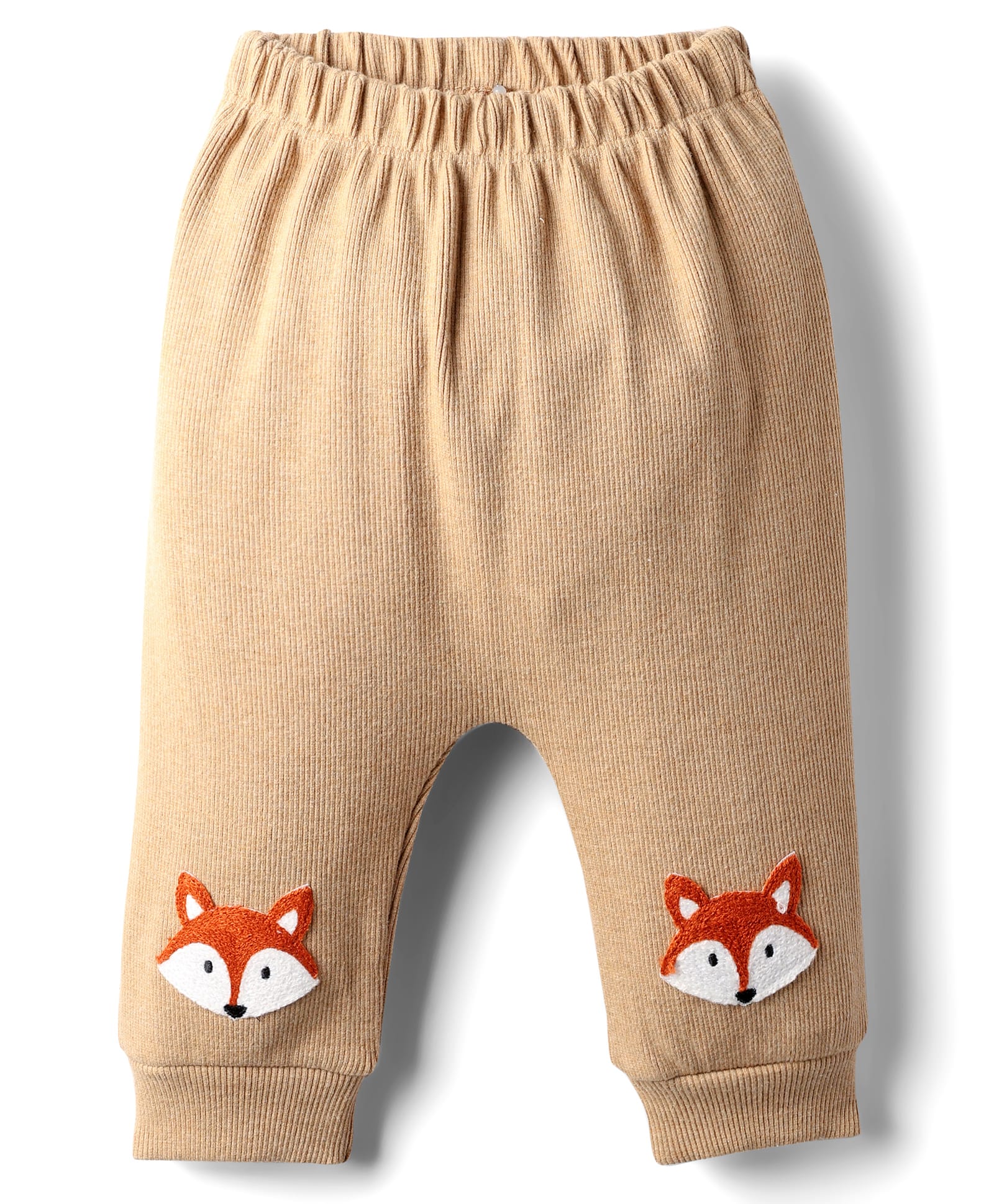 Little Kangaroos Knit Full Length Lounge Pant with Fox Embroidery - Peach-image-6