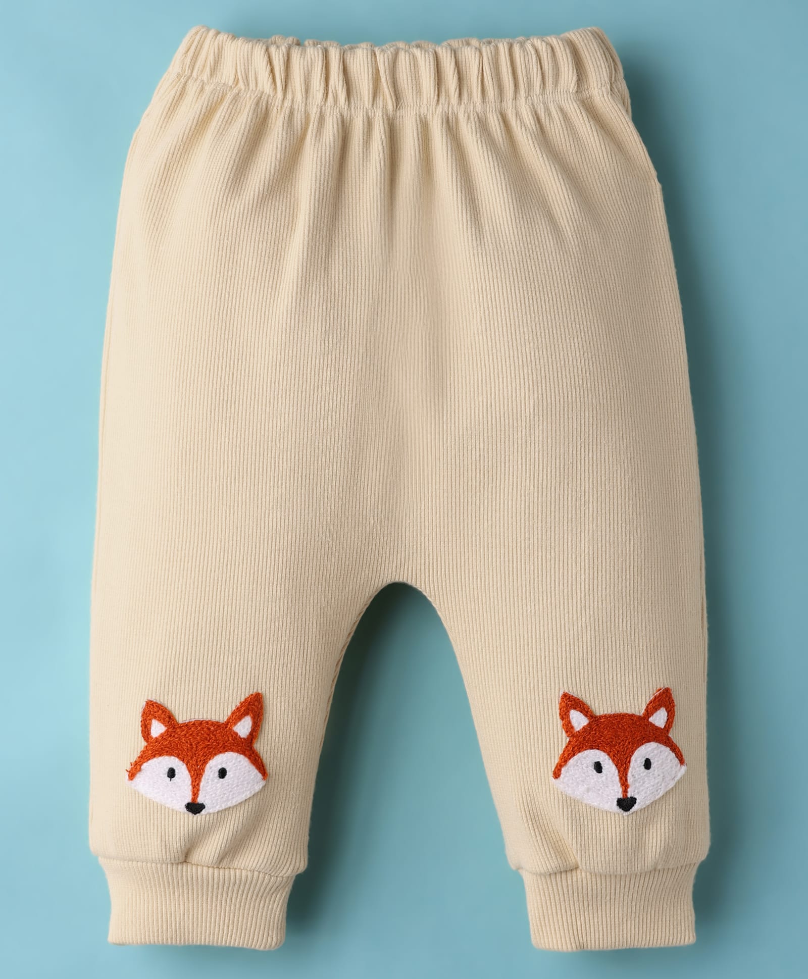 Little Kangaroos Knit Full Length Lounge Pant with Fox Embroidery - Cream-picture-14