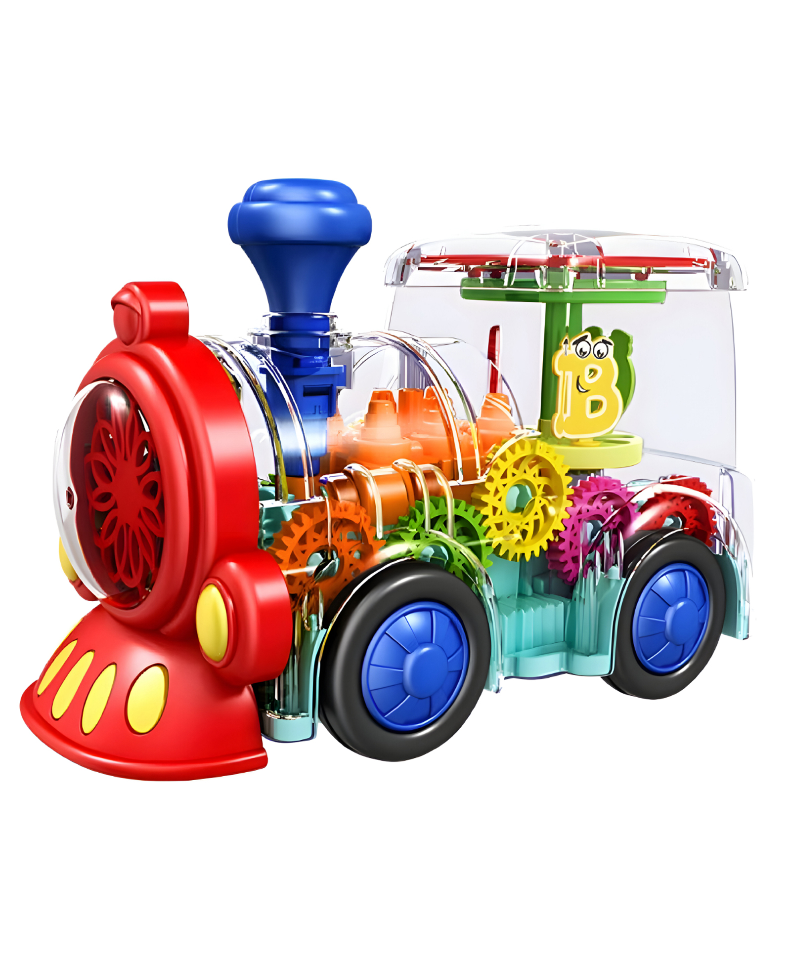 NEGOCIO Universal Walking Train Musical Toys, 3D Colourfull Lights Gear Transparent Train Toy for kids- PACK OF 1- COLOR MAY VARY-image-36