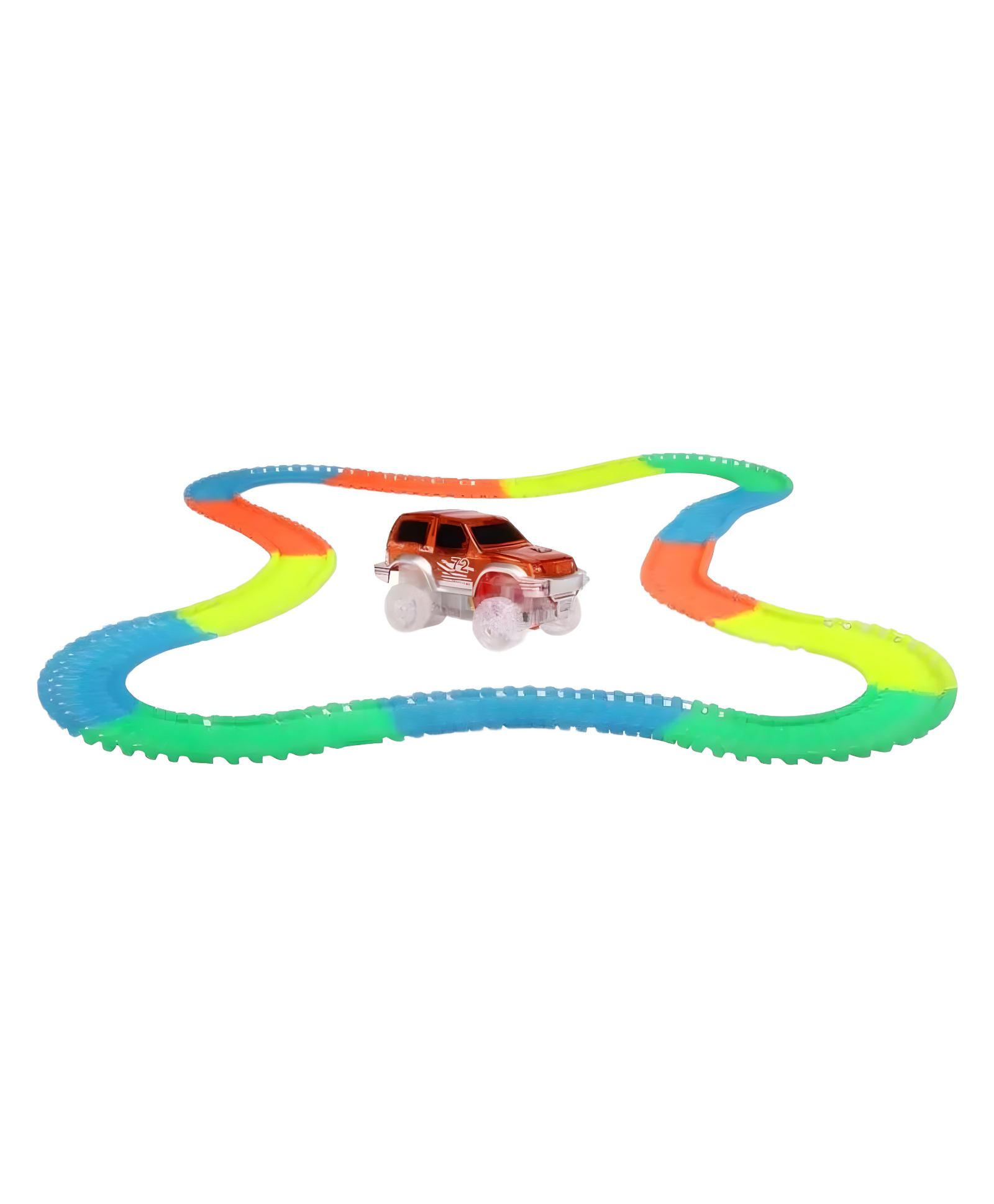 NEGOCIO Race Tracks Bend Flex Glow, Long Flexible and Multicolor Glowing Lights Magic Track with Race Car Set for Kids- PACK OF 1- COLOR MAY VARY-image-27