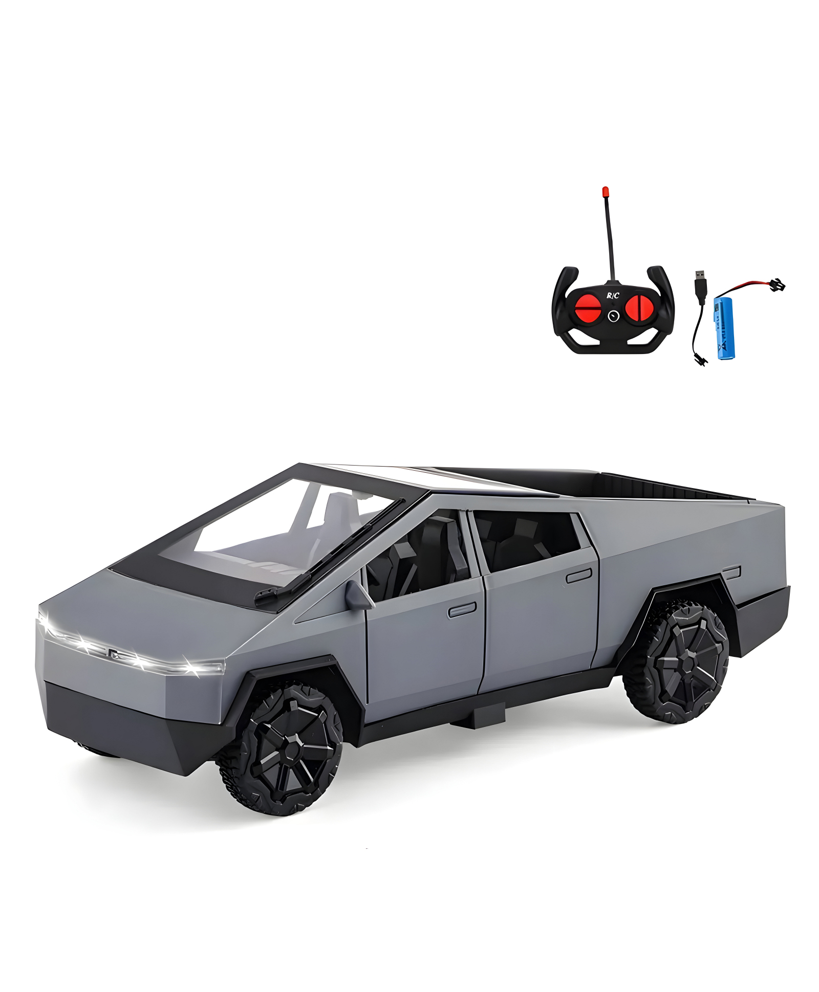 NEGOCIO Tesla Cybertruck High Speed RC with 2.4GHz Long Battery Life Light Effects Runs On All-Terrain 1:14 Rc Car- PACK OF 1- COLOR MAY VARY-image-11