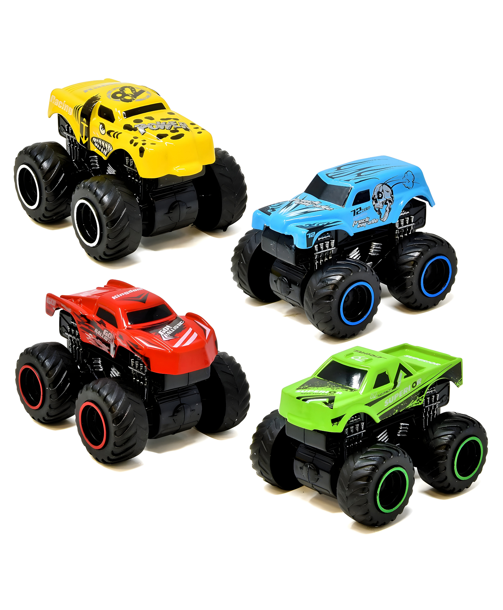 NEGOCIO Hot Wheels 4-Pack Diecast Monster Trucks Set with launcher - Ultimate Off-Road Adventure- PACK OF 1- COLOR MAY VARY-image-38