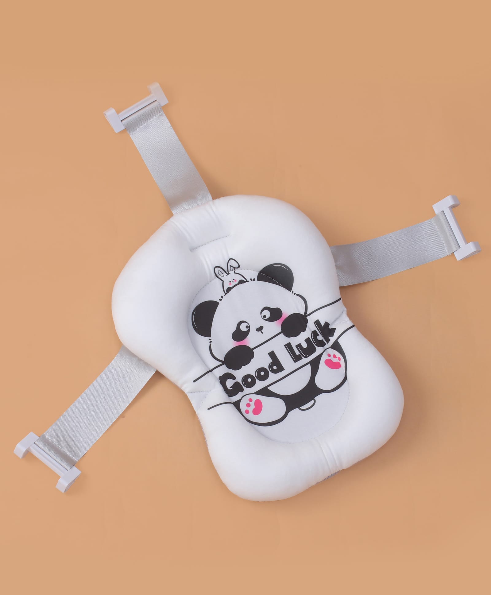 fab n funky Baby Bath Cushion With Panda Print - White-picture-15