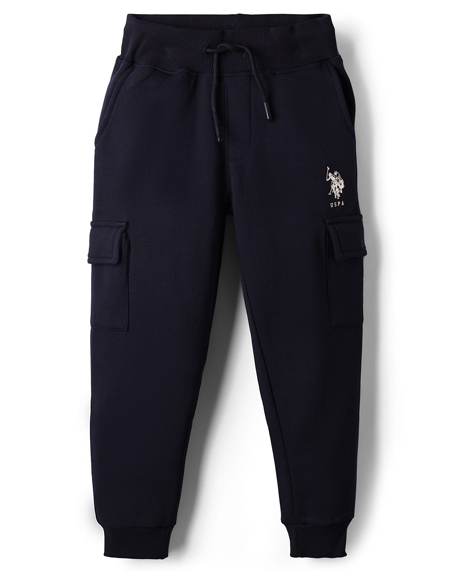 US Polo Assn Cotton Knit Full Length lounge Pant with Cargo Pocket - Navy Blue-picture-28