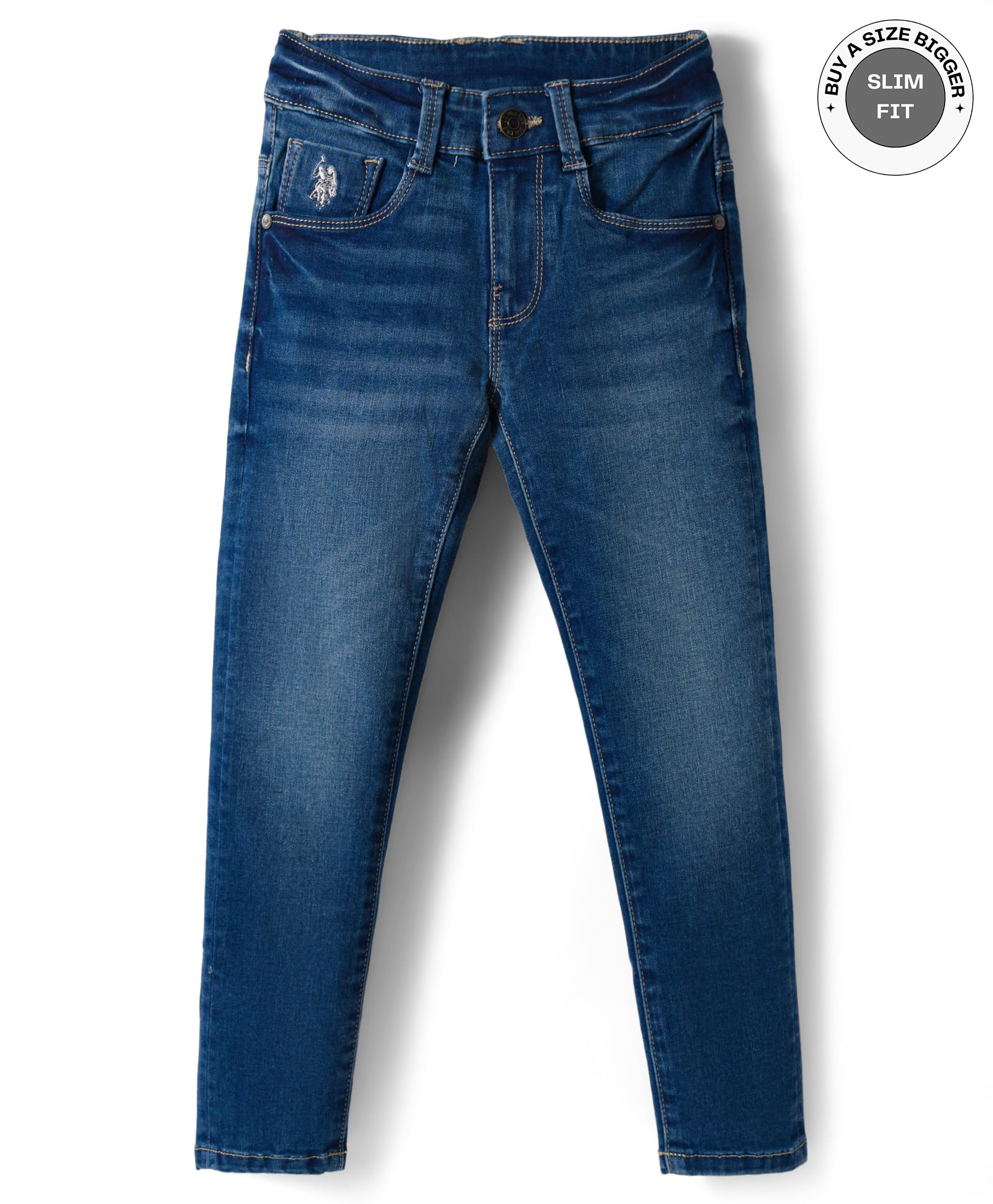 US Polo Assn Cotton Woven Full Length Solid Colour Jeans - Blue-picture-25