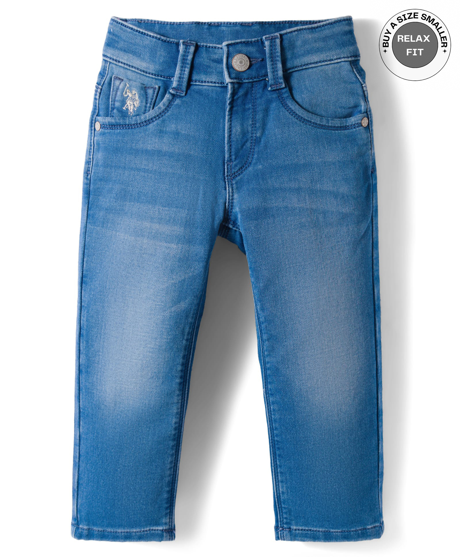 US Polo Assn Cotton Woven Full Length Solid Colour Jeans - Blue-picture-21