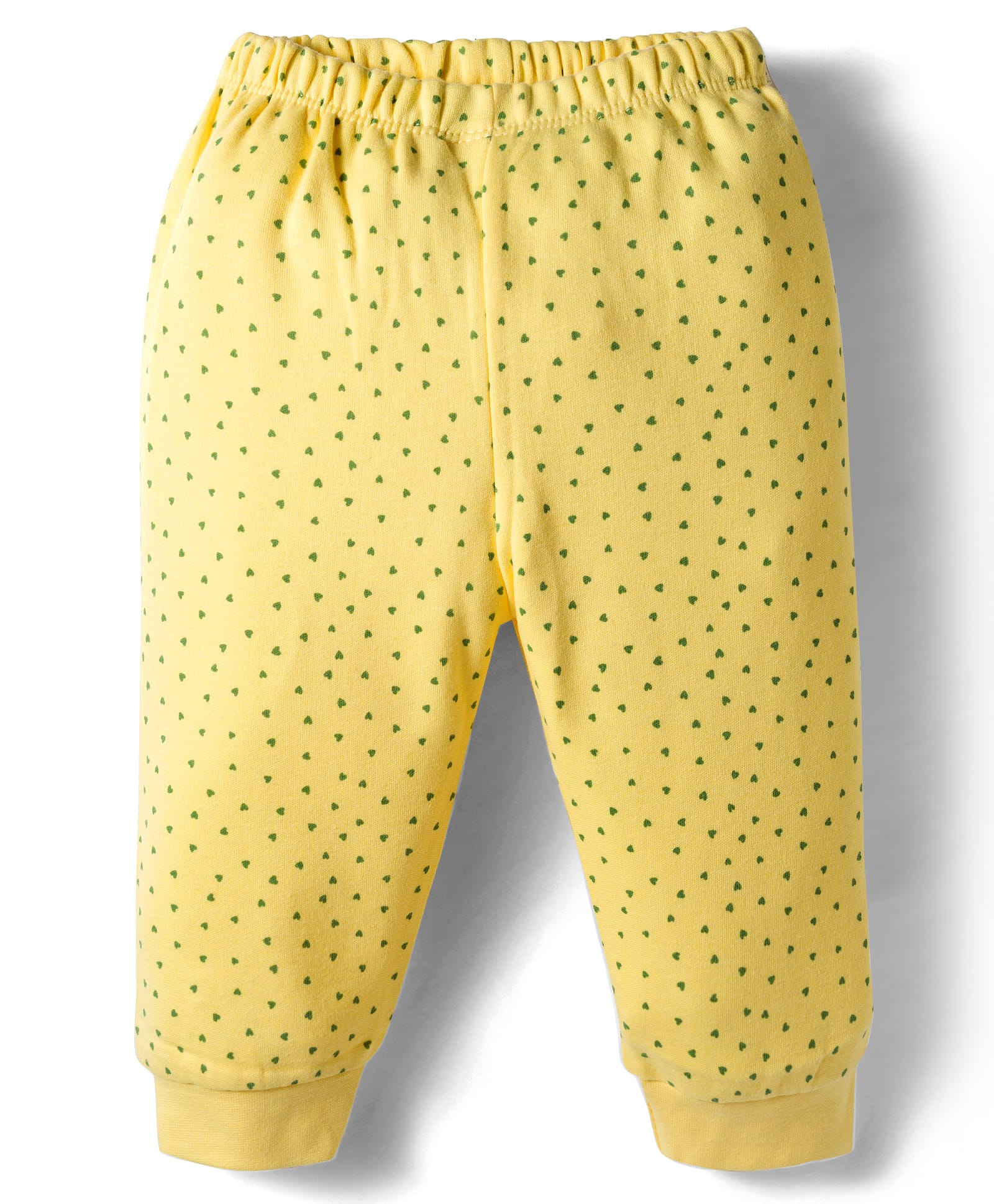 Tango Fleece Knit Full Length Lounge Pant with Heart Print - -Yellow-picture-19
