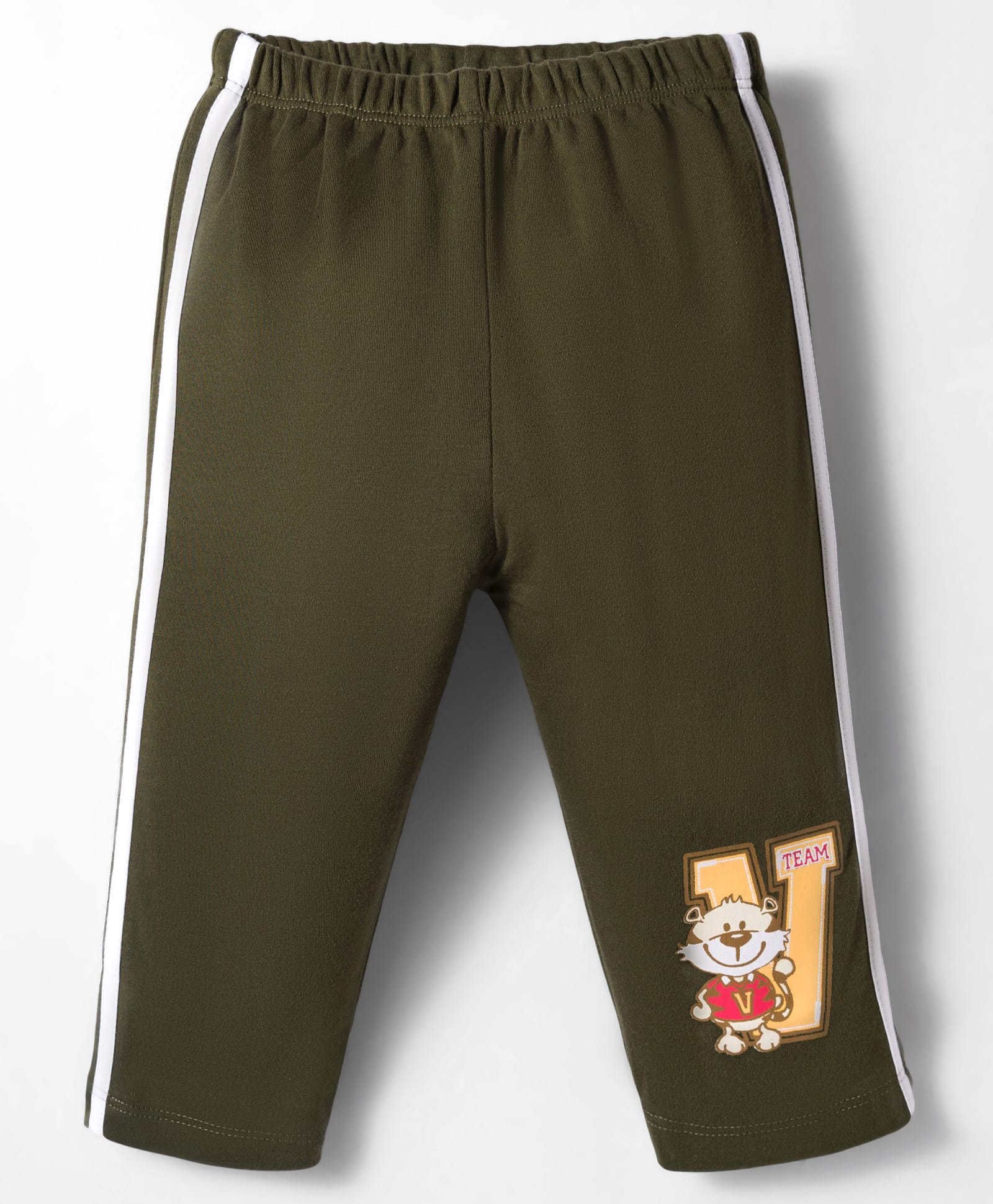 Tango Interlock Knit Full Length Track Pant With Animal Print - Olive Green-picture-37