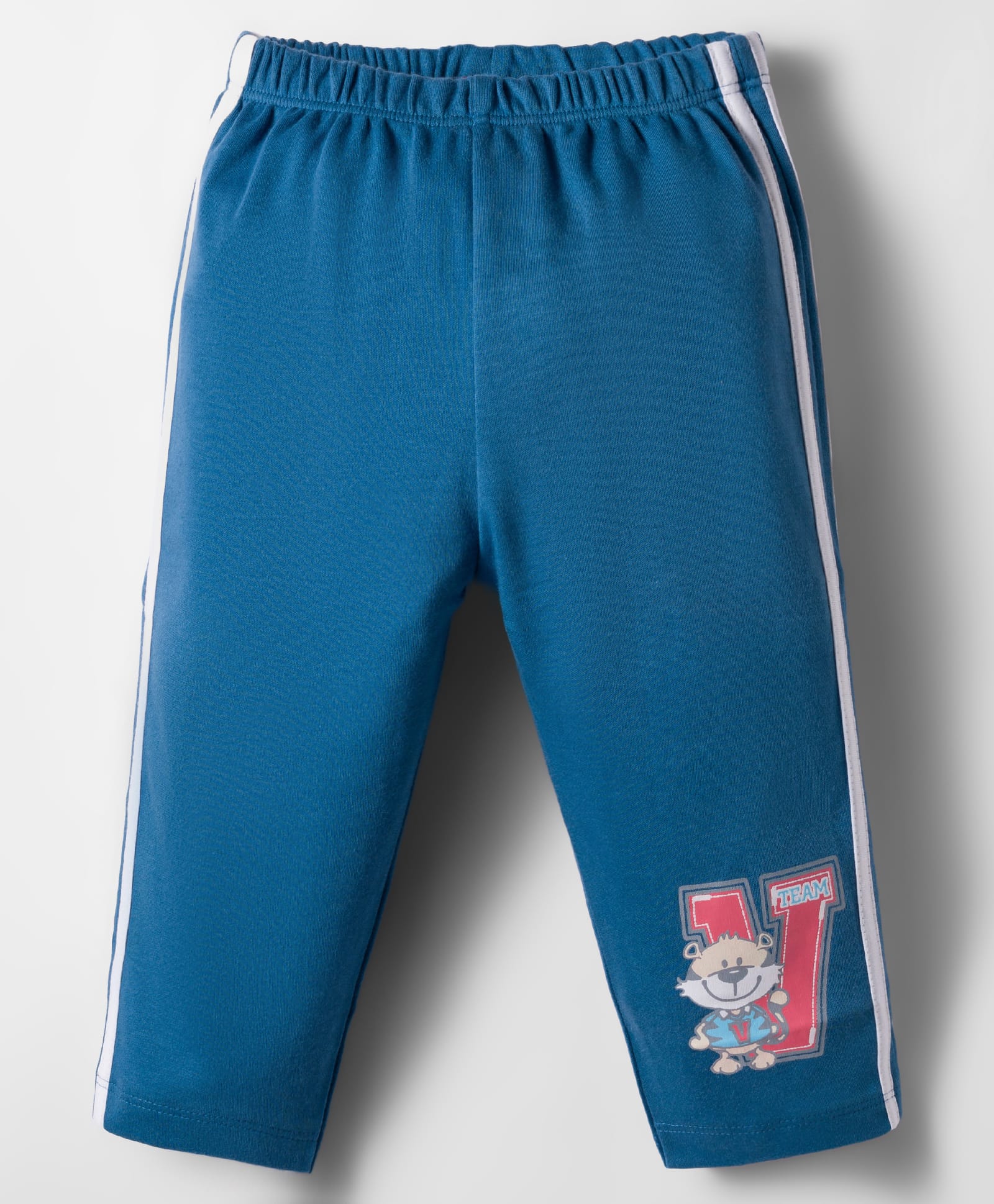 Tango Interlock Knit Full Length Track Pant With Animal Print - Blue-picture-26