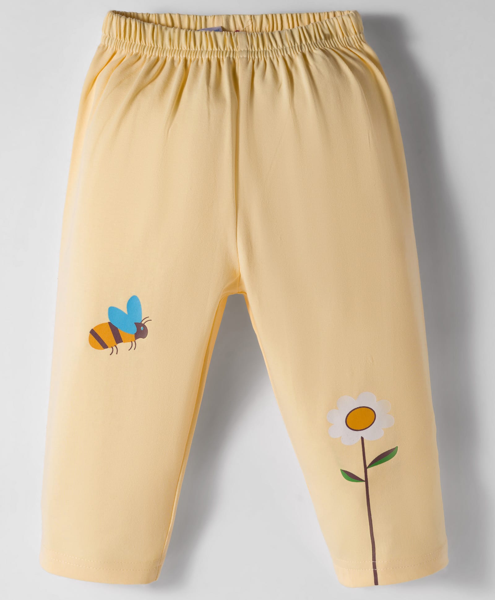 Tango Single Jersey Knit Full Length Lounge Pant With Floral & Bee Print - Yellow-image-28