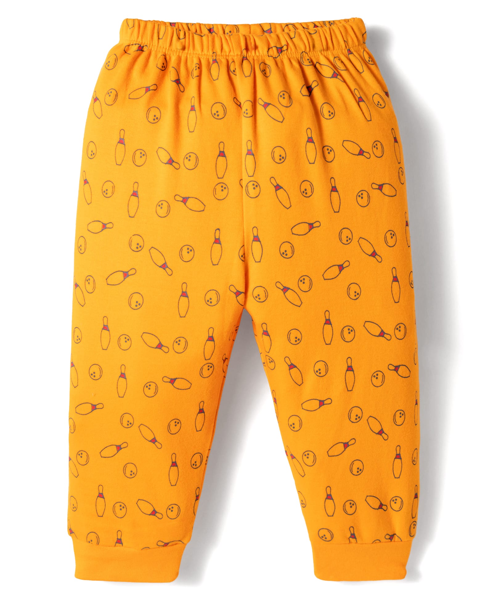 Tango Interlock Knit Full Length Lounge Pant with Gaming Theme Print - Orange-picture-31