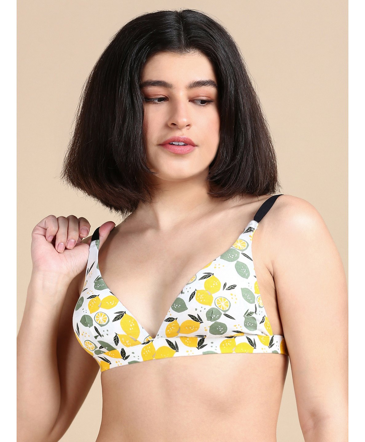 &Circus Modal Knit Lemons Printed Adjustable Maternity Bra - White-picture-28