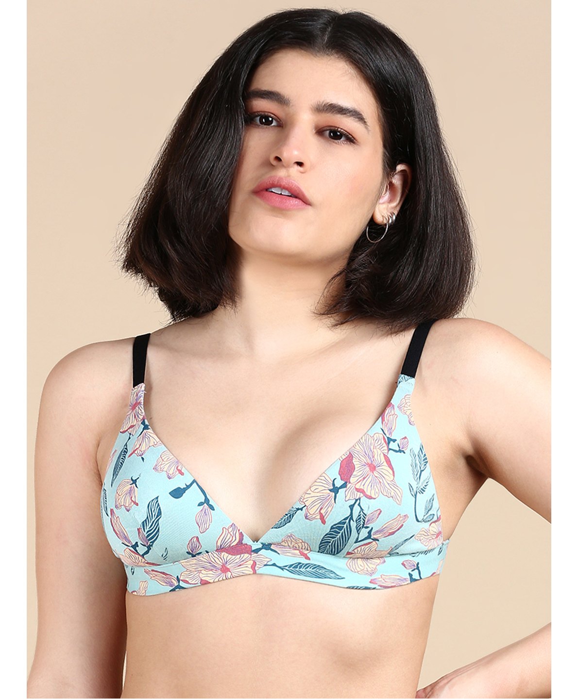 &Circus Modal Knit Floral Printed Adjustable Maternity Bra - Light Blue-picture-20