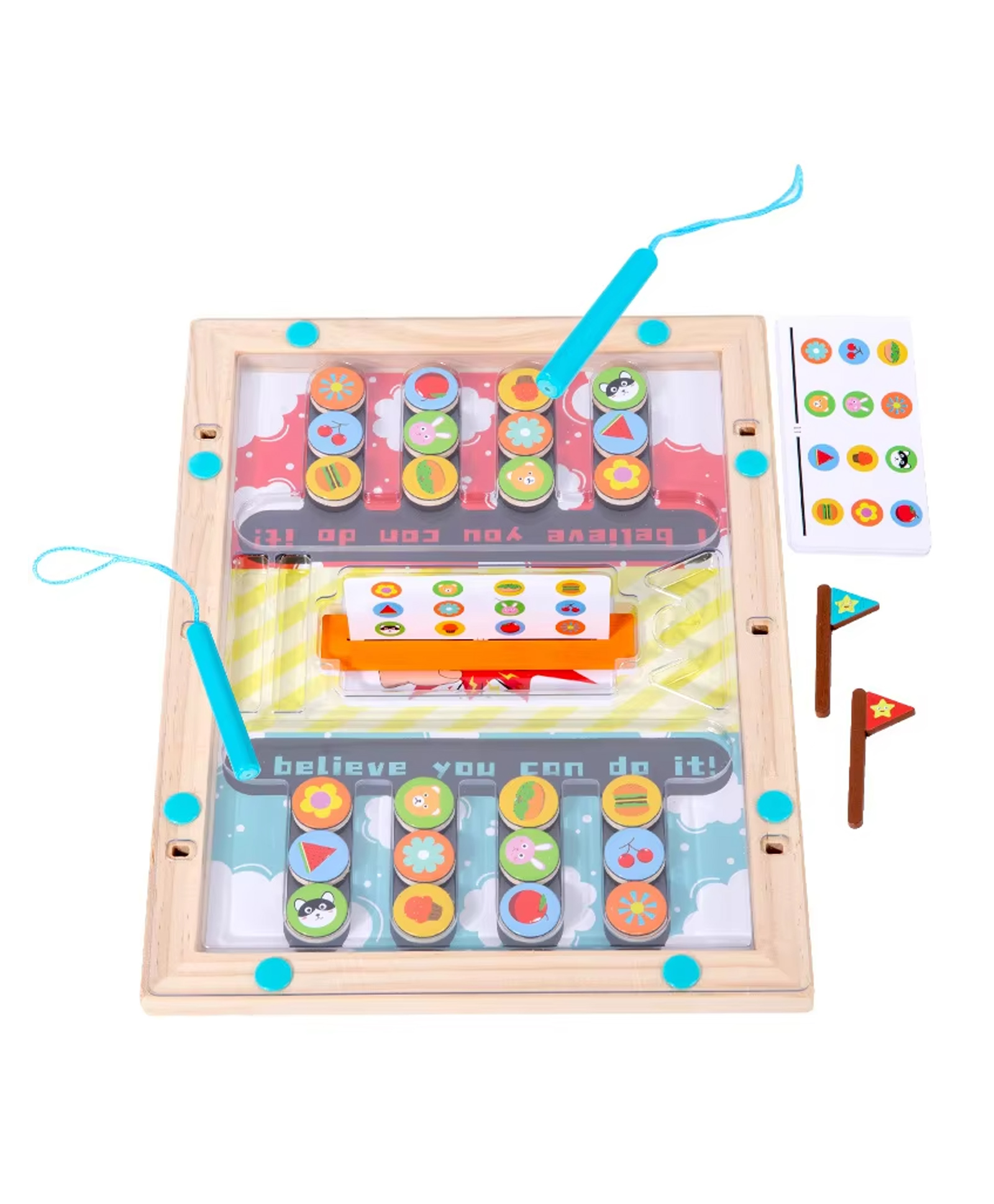 BitFeex Montessori Color Matching Game Wooden Educational Cognition Toy with Bead Maze Board Magnetic Wand, Challenge Cards & Flags STEM Activity Toy for Toddlers & Preschool Kids-picture-24