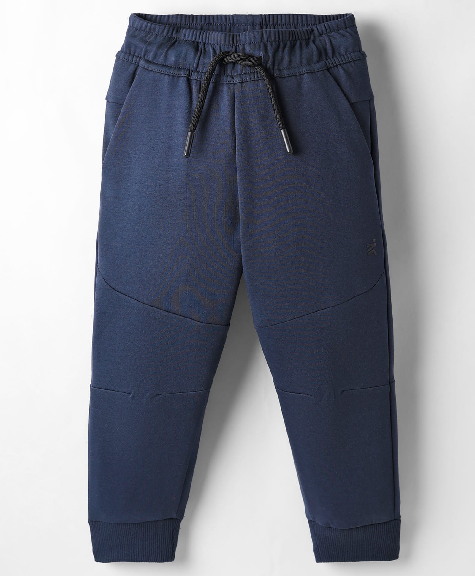 Doreme Knit Fleece & Woollen Solid Colour Pant With Cut & Sew Design - Navy Blue-image-36
