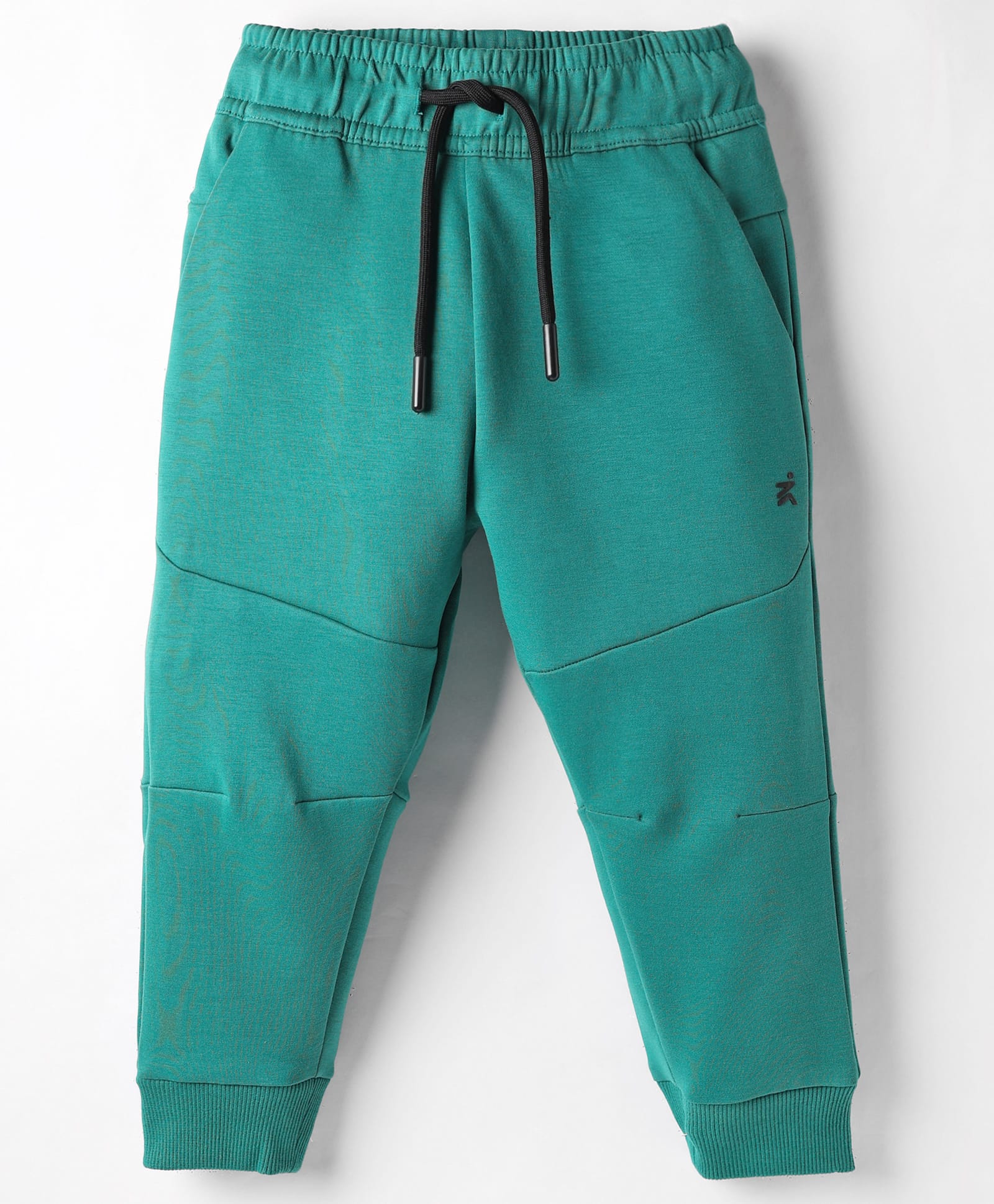 Doreme Knit Fleece Woven Full Length Solid Colour Pant With Cut & Sew Design - Green-picture-23