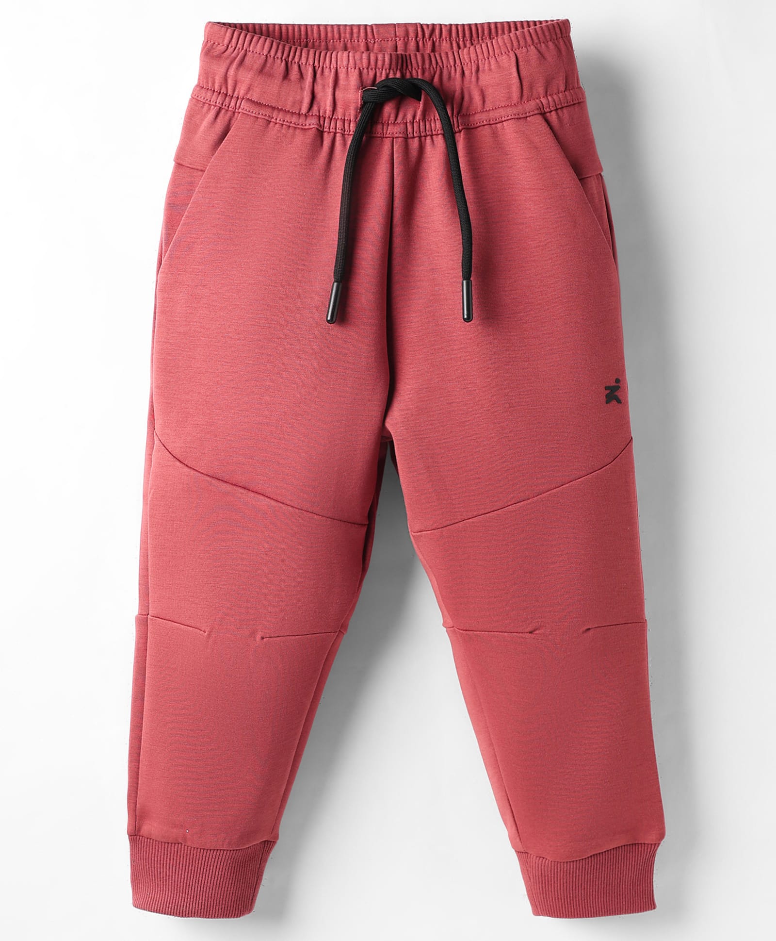 Doreme Knit Fleece Woven Full Length Solid Colour Pant With Cut & Sew Design - Rust Orange-picture-21