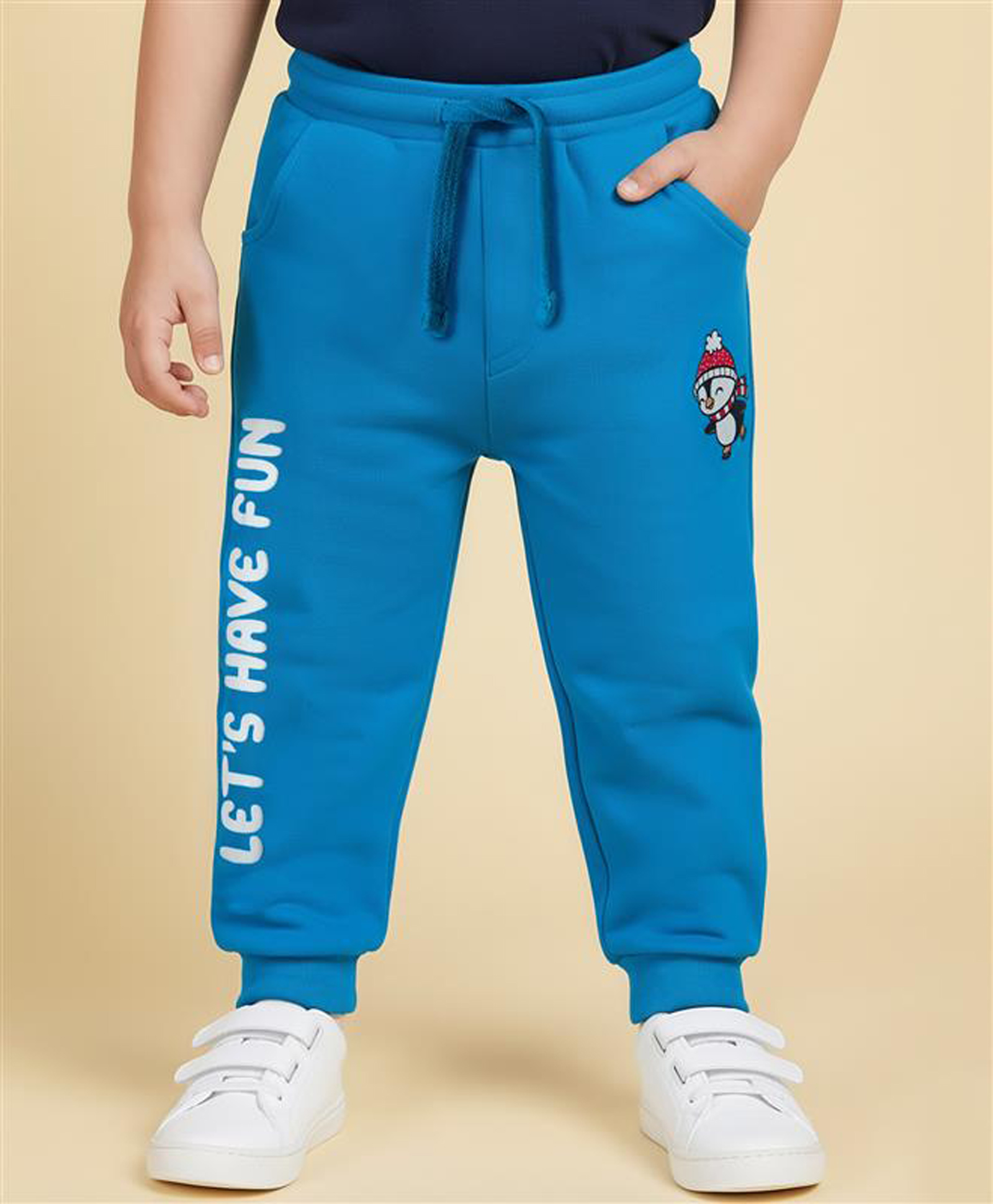 Babyoye 100% Cotton Knit Eco Jiva Finish Full Length Lounge Pant With Penguin Print - Blue-image-46