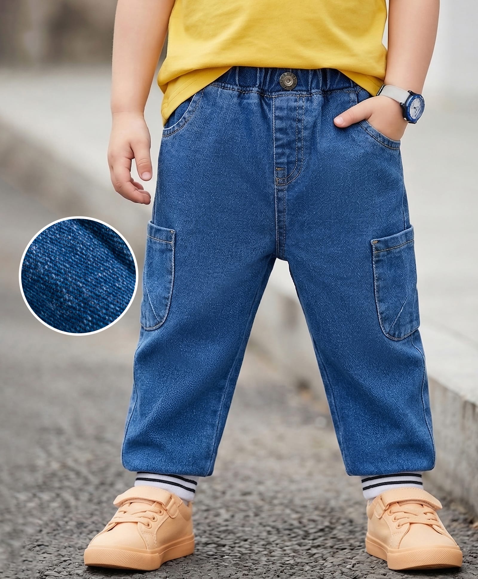 Mark & Mia Cotton Lycra Denim Full Length Washed Jeans With Pocket Detailing - Blue-picture-34