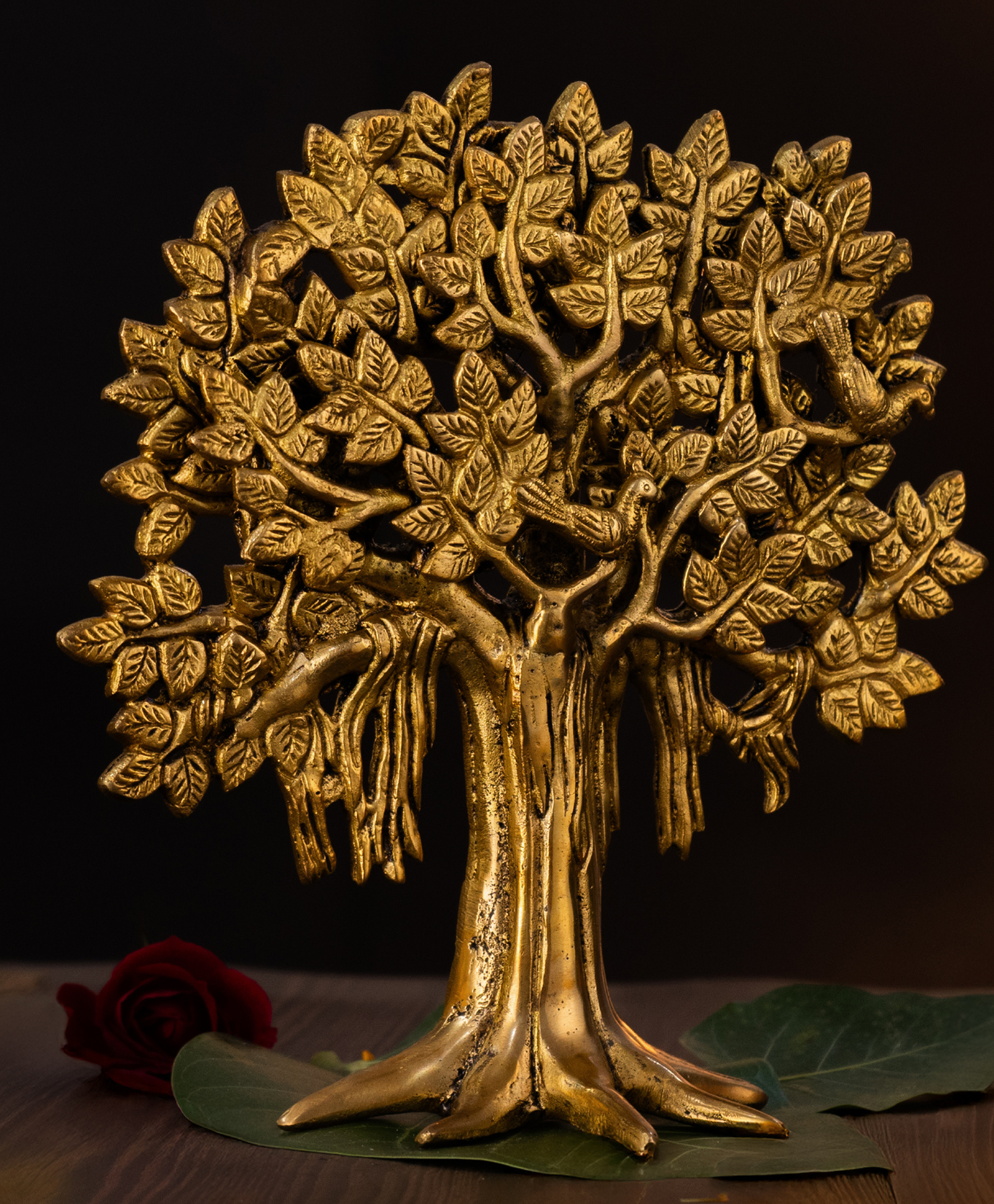 The Advitya Kalpavriksha Brass Tree with Two Birds on Branch-image-31