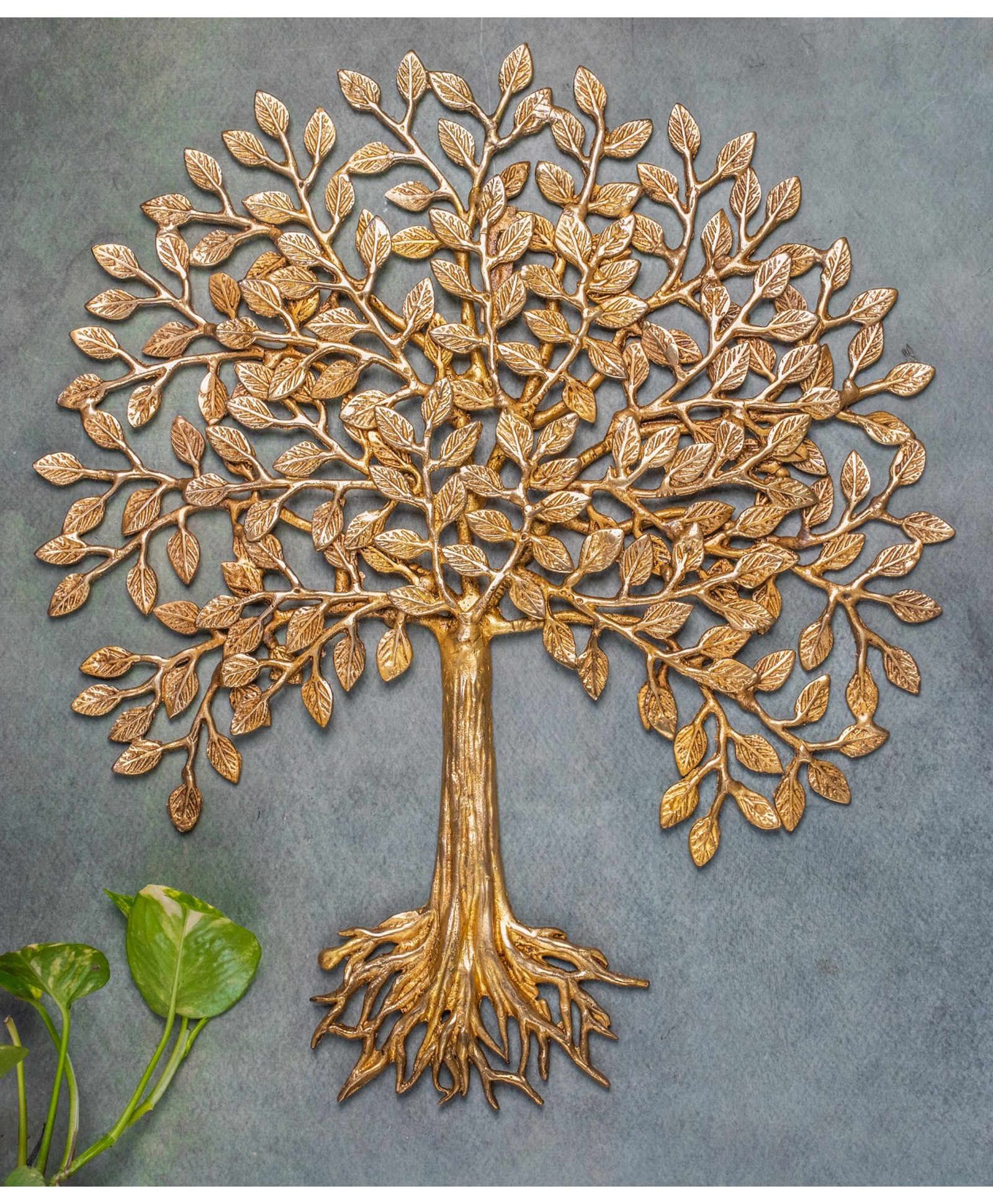 The Advitya Handcrafted Brass Kalpvriksha tree Wall Hanging-image-2