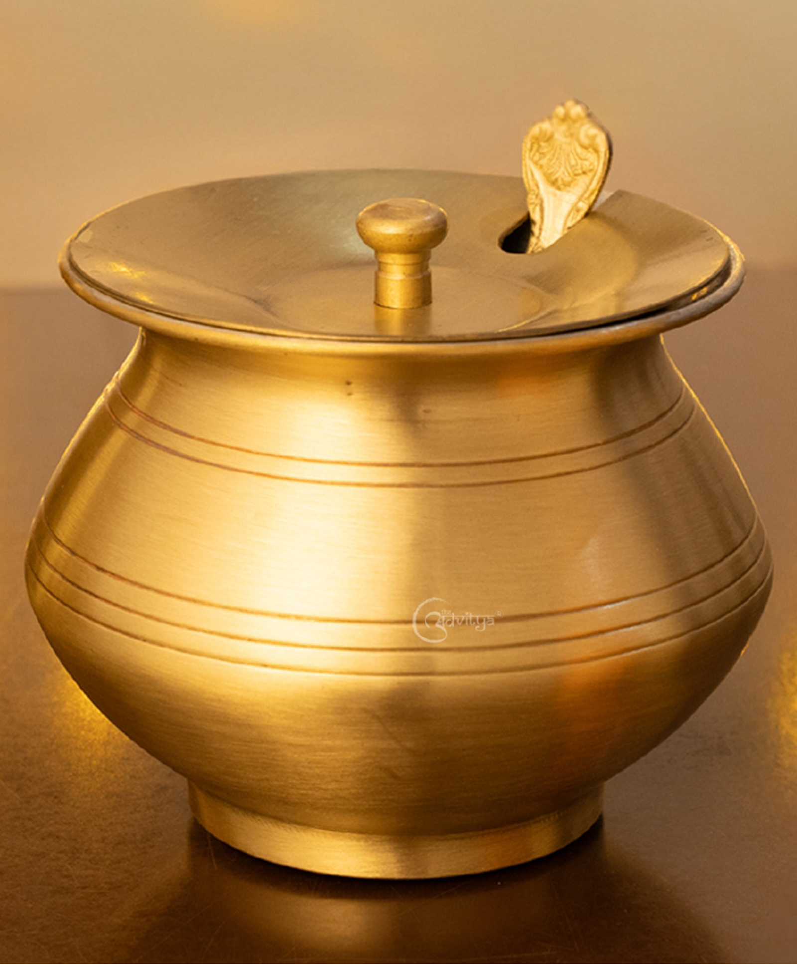 The Advitya Brass Ghee Pot Storage Jar With Tin Coating-image-18