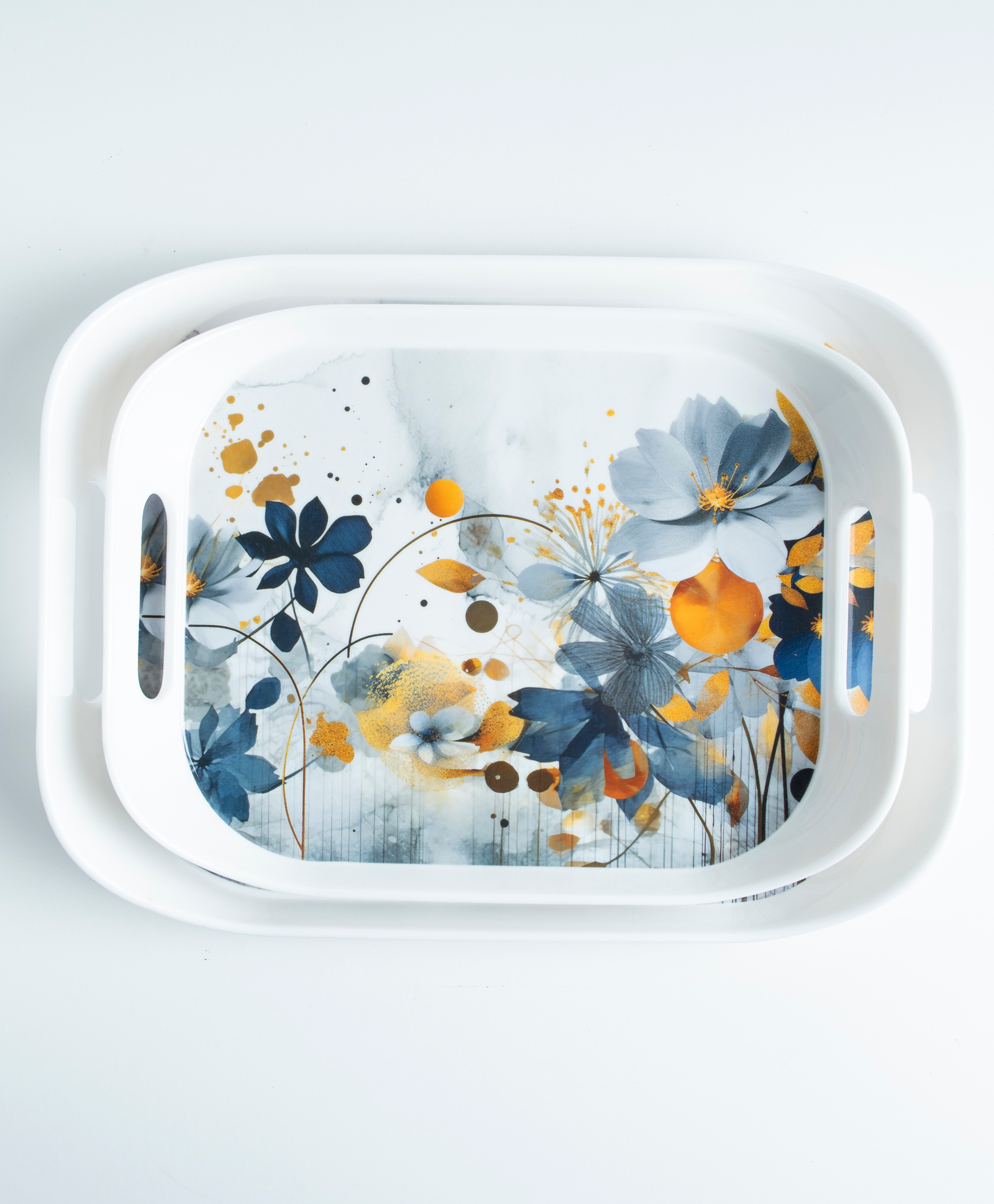 Superware Melamine Serving Tray Set Rando Cottage Garden (Set of 2)-picture-0