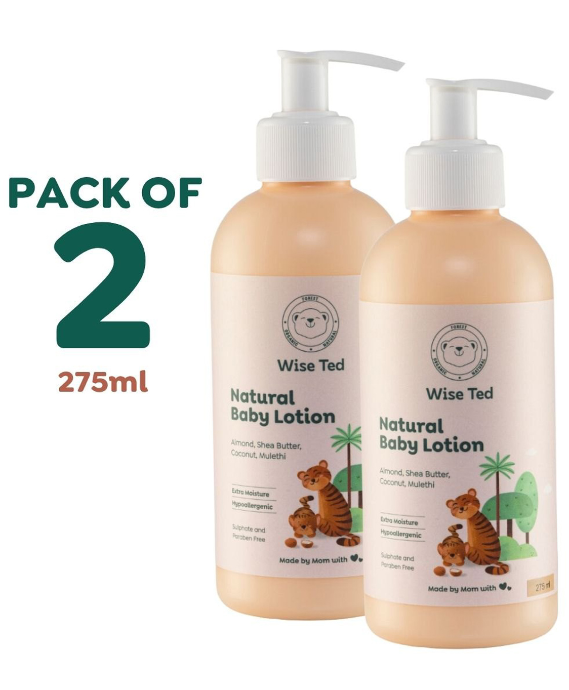 wiseted Wise Ted Natural Baby Lotion - 275ml (Pack of 2)-picture-12