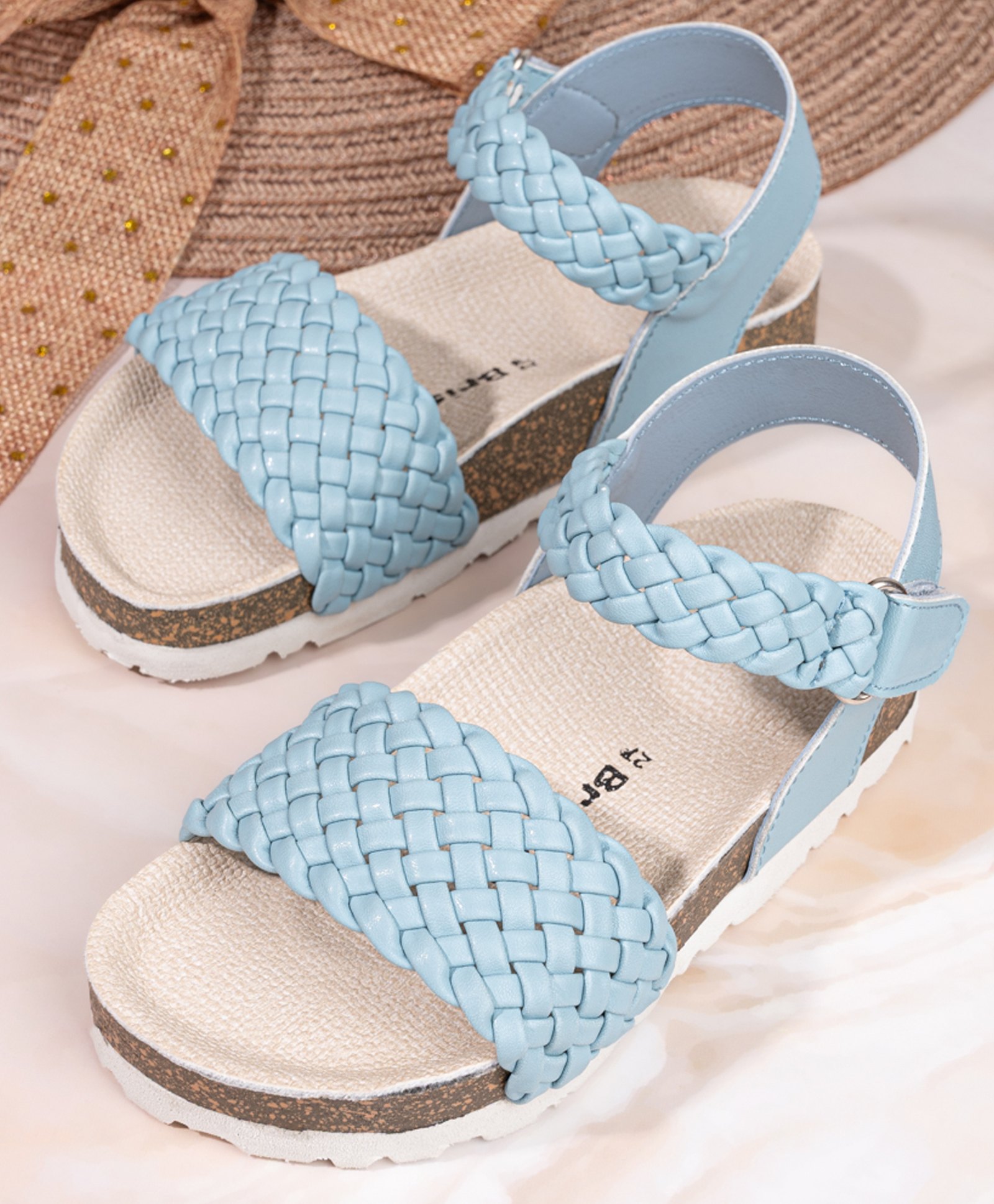 Briskers Basket Weave Designed Sandals - Sky Blue-picture-16