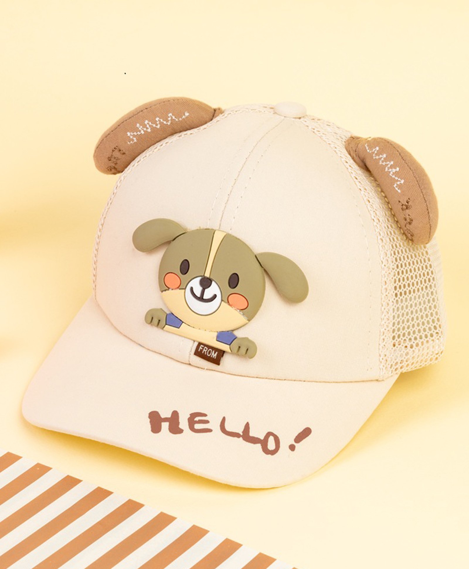 Kicks & Crawl Baby Animal Designed Cap - Beige - Diameter - 14 Cm-image-27