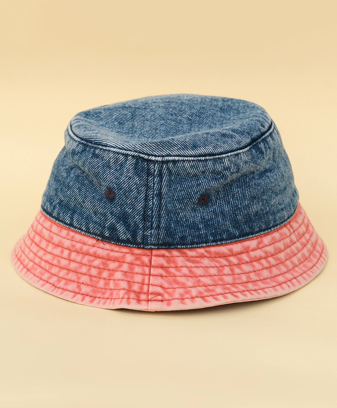 DukieKooky Cotton Mild Washed & Colour Blocked Bucket Hat - Blue - Circumference - 56 cm-picture-13