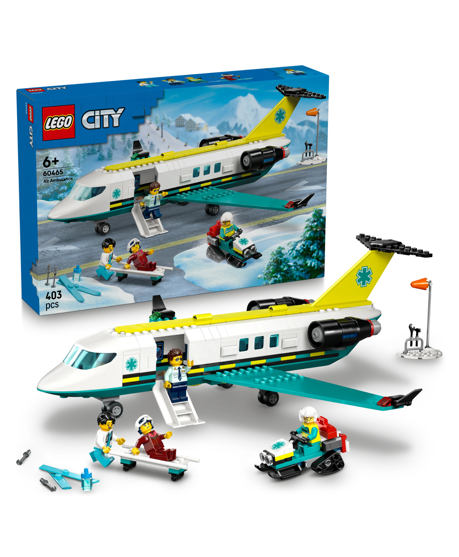 LEGO City Emergency Air Ambulance Plane, Airplane Toy Building Set 403 Pieces - 60465-picture-19