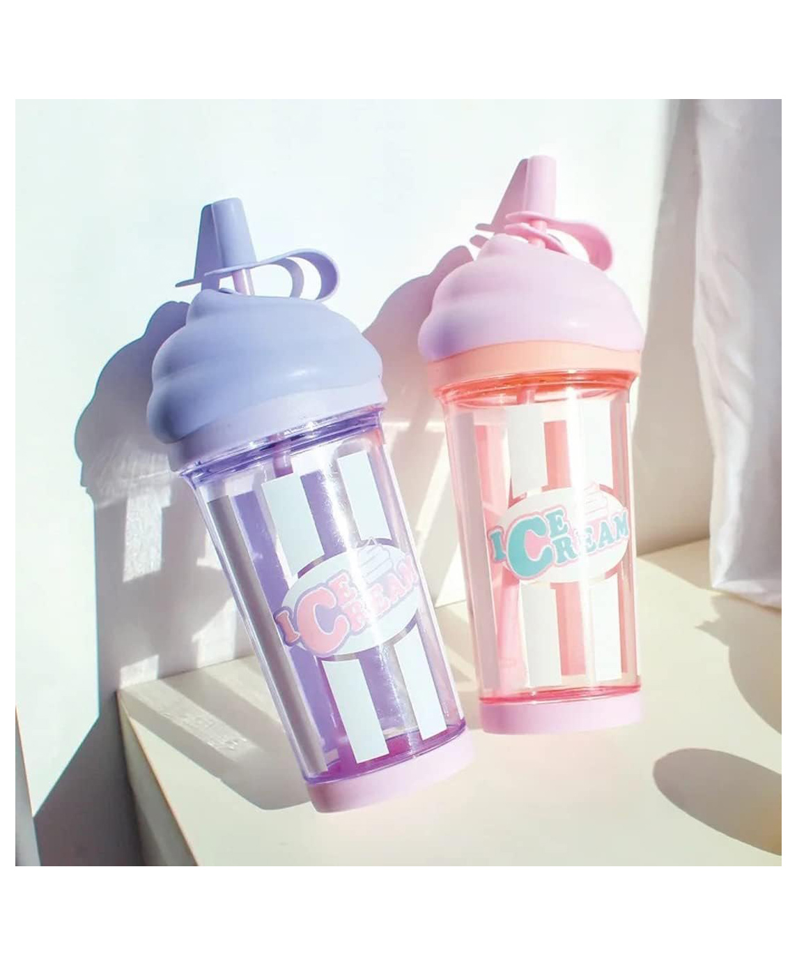 SANJARY Ice Cream Tumbler with Lid and Straw, Sipper Tumbler for kids 500 ml color may vary-image-21