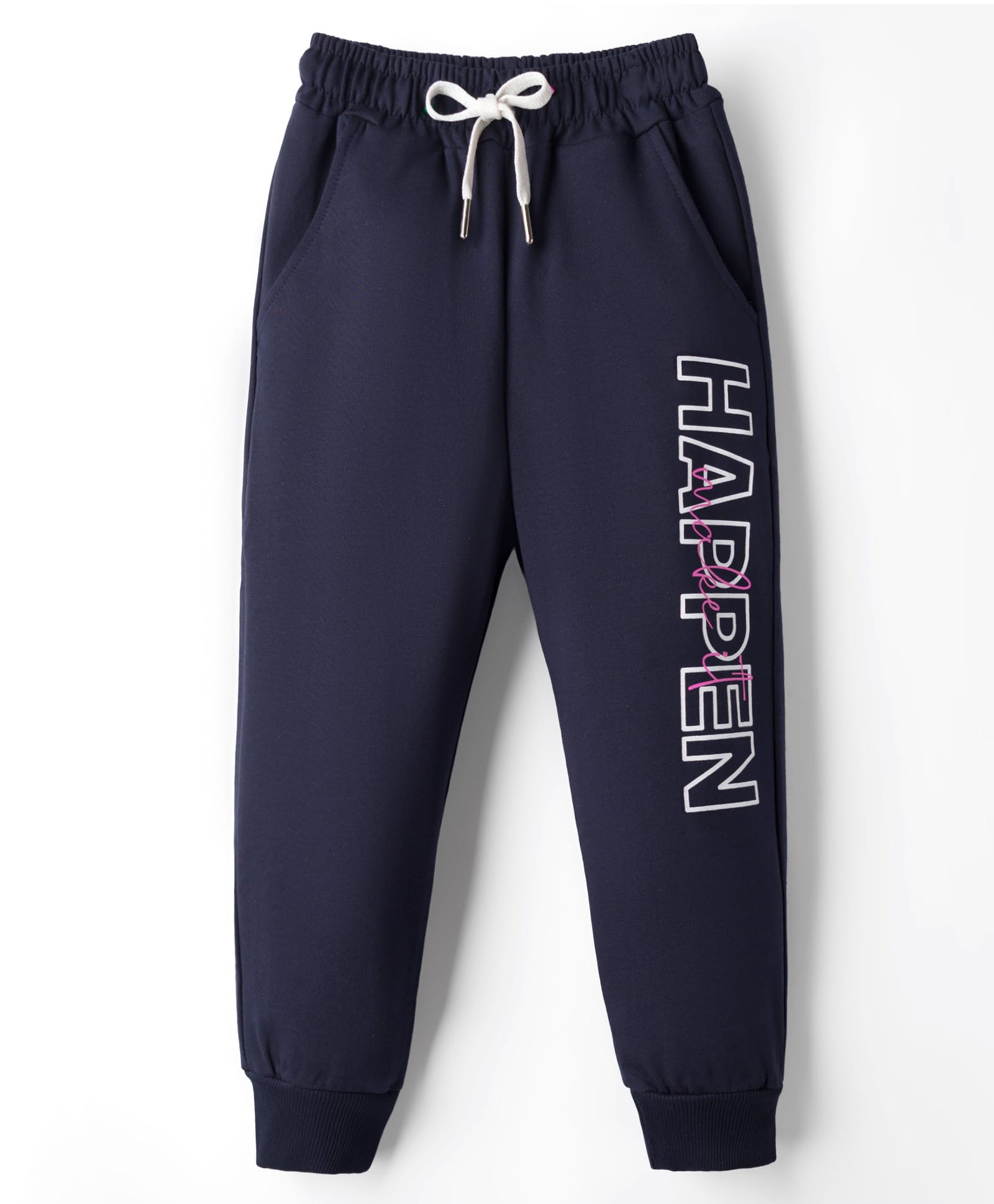 Smarty Girls Looper Knit Full Length Lounge Pant With Text Print - Navy Blue-picture-20
