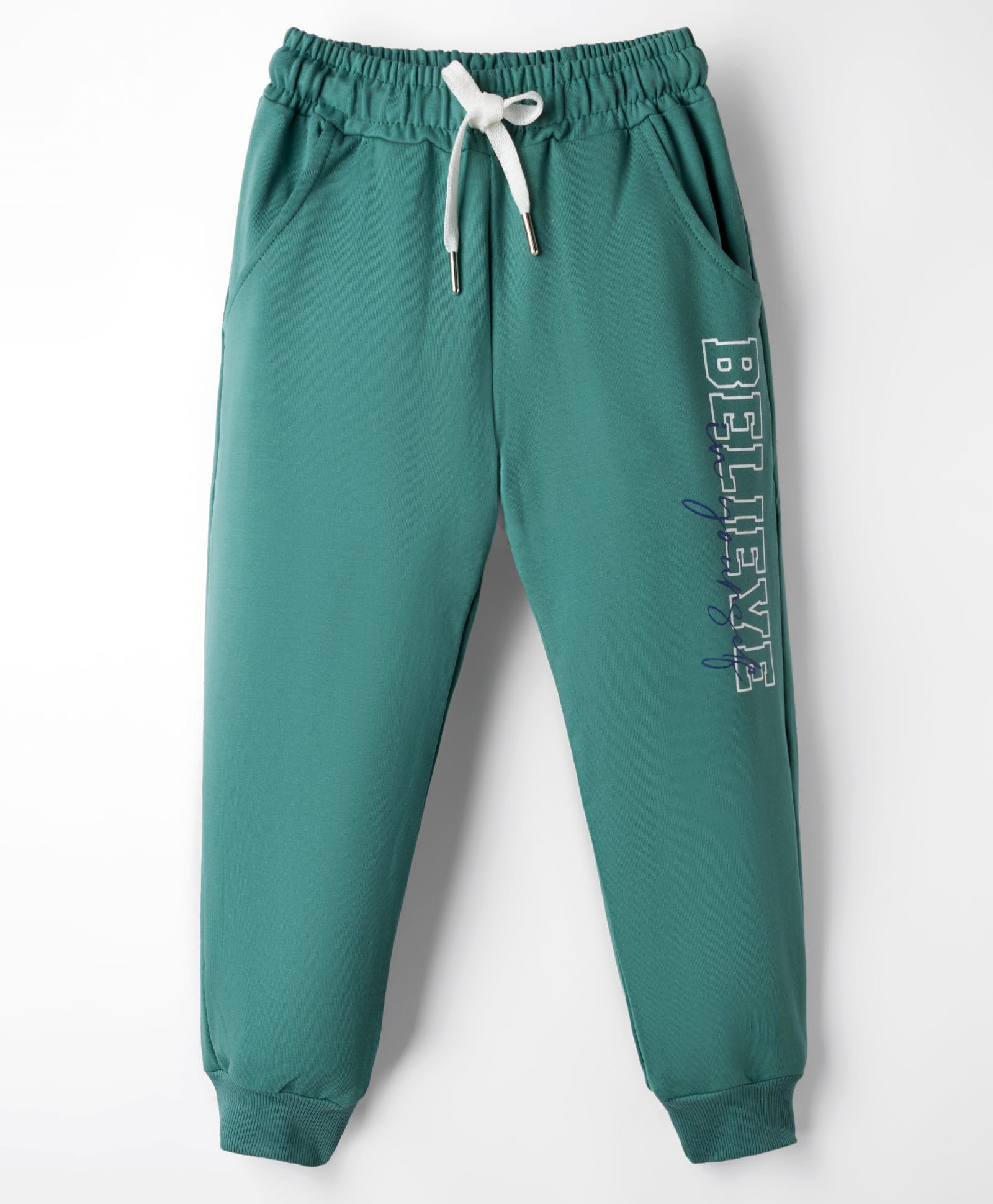 Smarty Girls Looper Knit Full Length Lounge Pant With Text Print - Green-picture-33