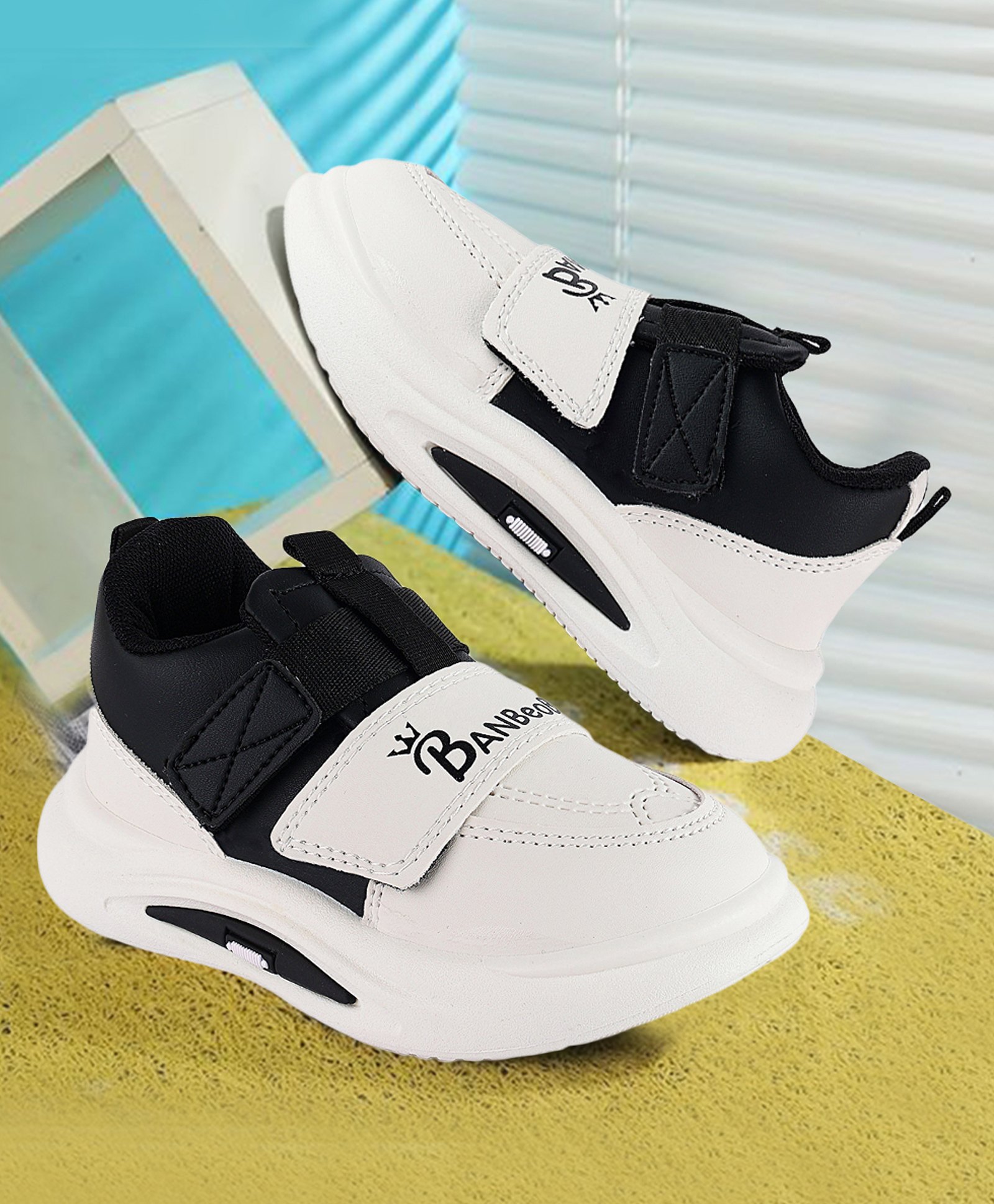 PASSION PETALS Colour Blocked Slip On Shoes - Black & White-image-45