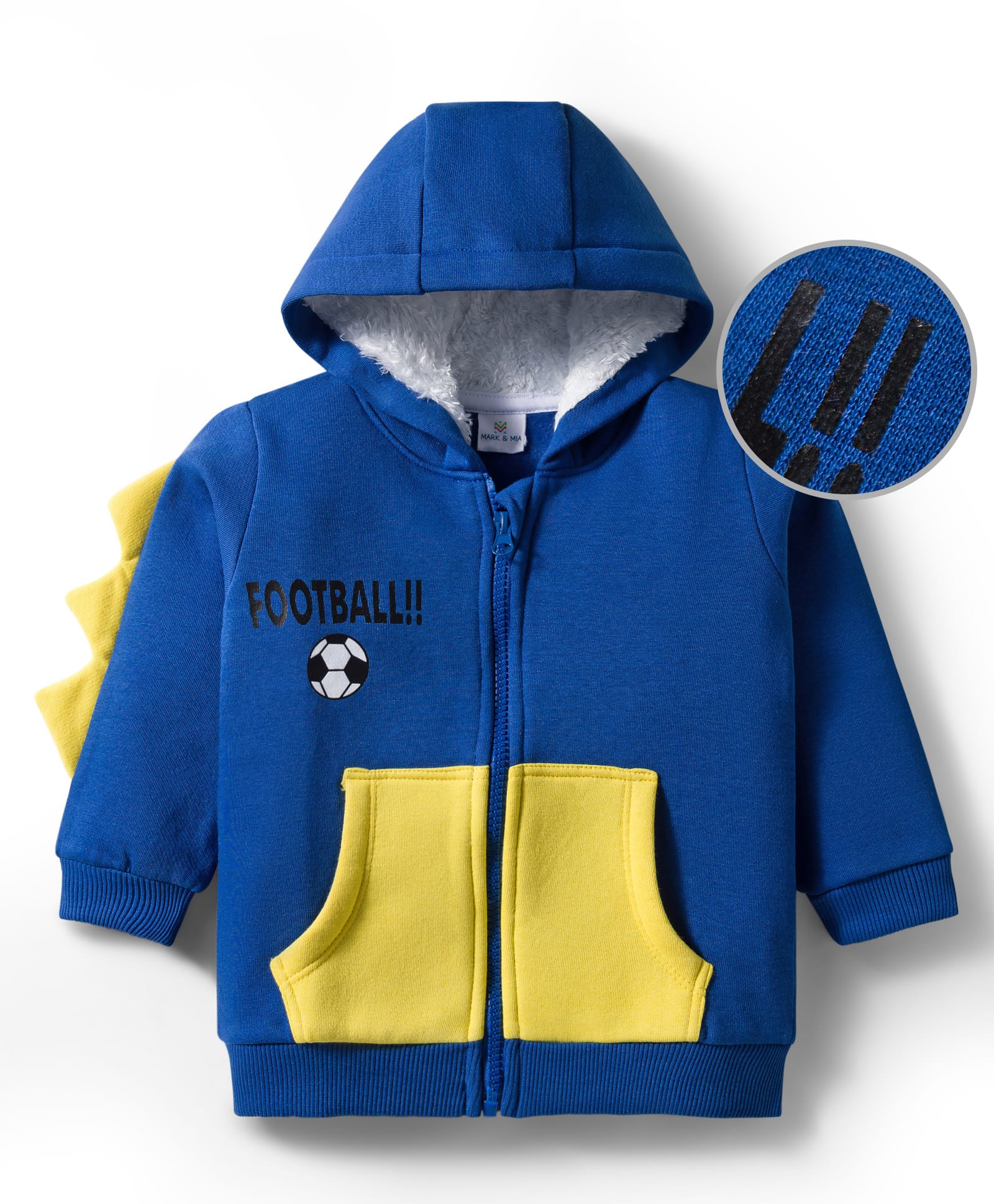 Mark & Mia Full Sleeves Sweat Jacket With Text Print & Kangaroo Pockets - Navy Blue-picture-16