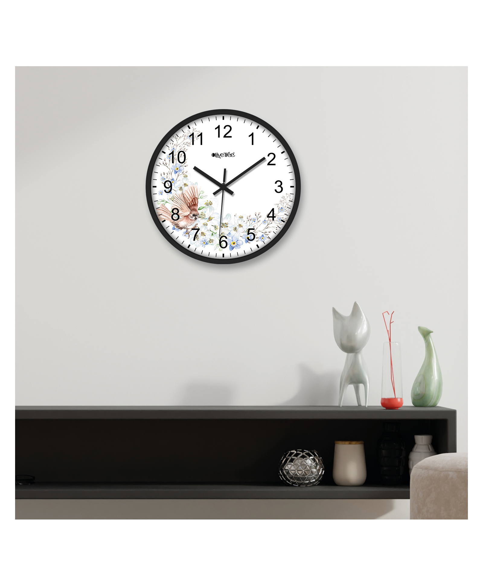 Olive Tree Wall Clock 12" Analog Decorative Latest Wall Clock Tic-Toc Movement Classic Clock Battery Operated Round Easy to Read for Room/Home/Kitchen/Bedroom/Office/School-image-43